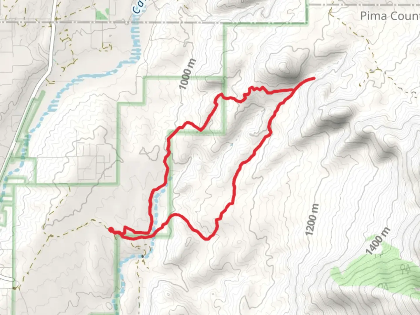 An image depicting the trail Cherry Tank, Cowboy Slickrock and 50 Year Loop Trail and its surrounding area.