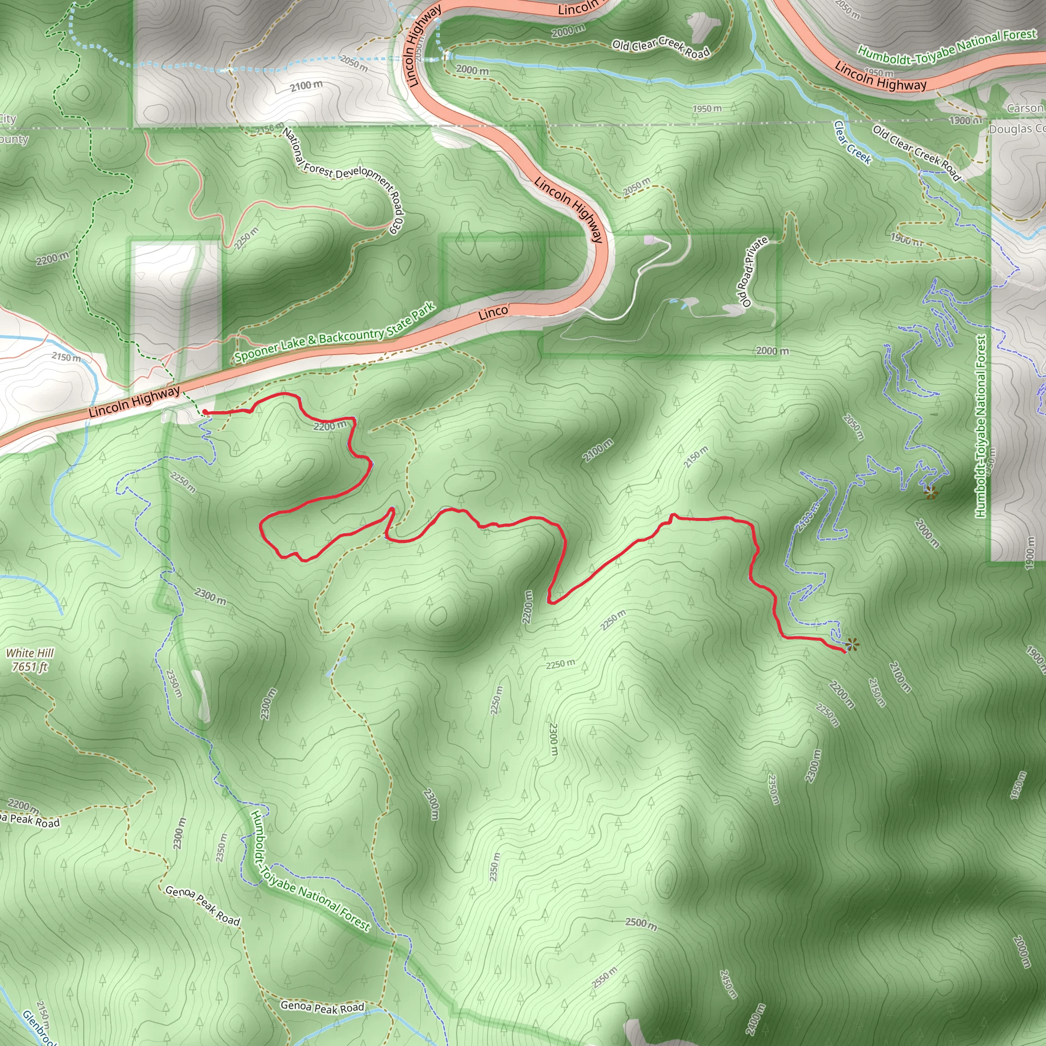 Clear Creek Trail from Trt Trailhead mobile static map