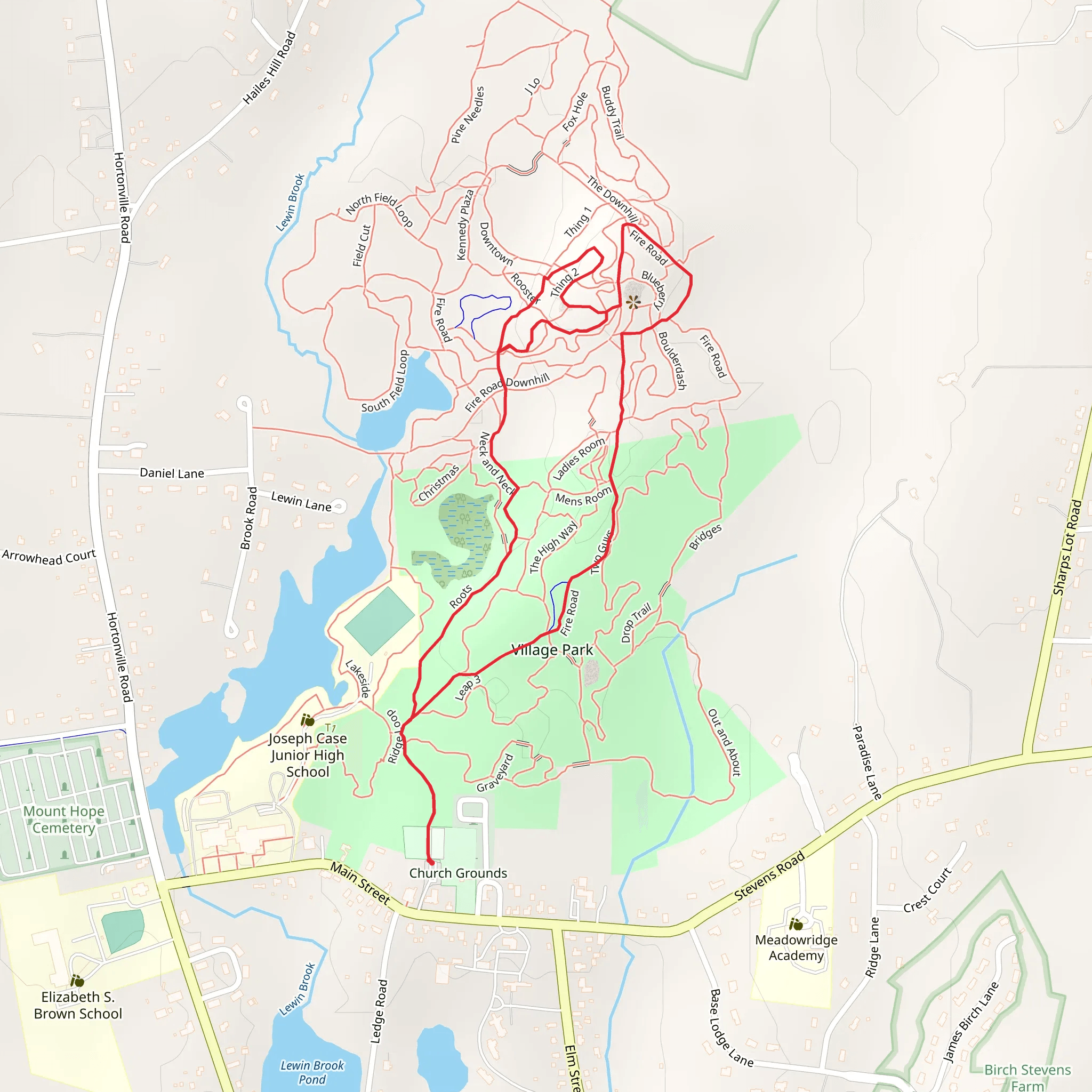 Swansea - Village Park Loop Trail mobile static map