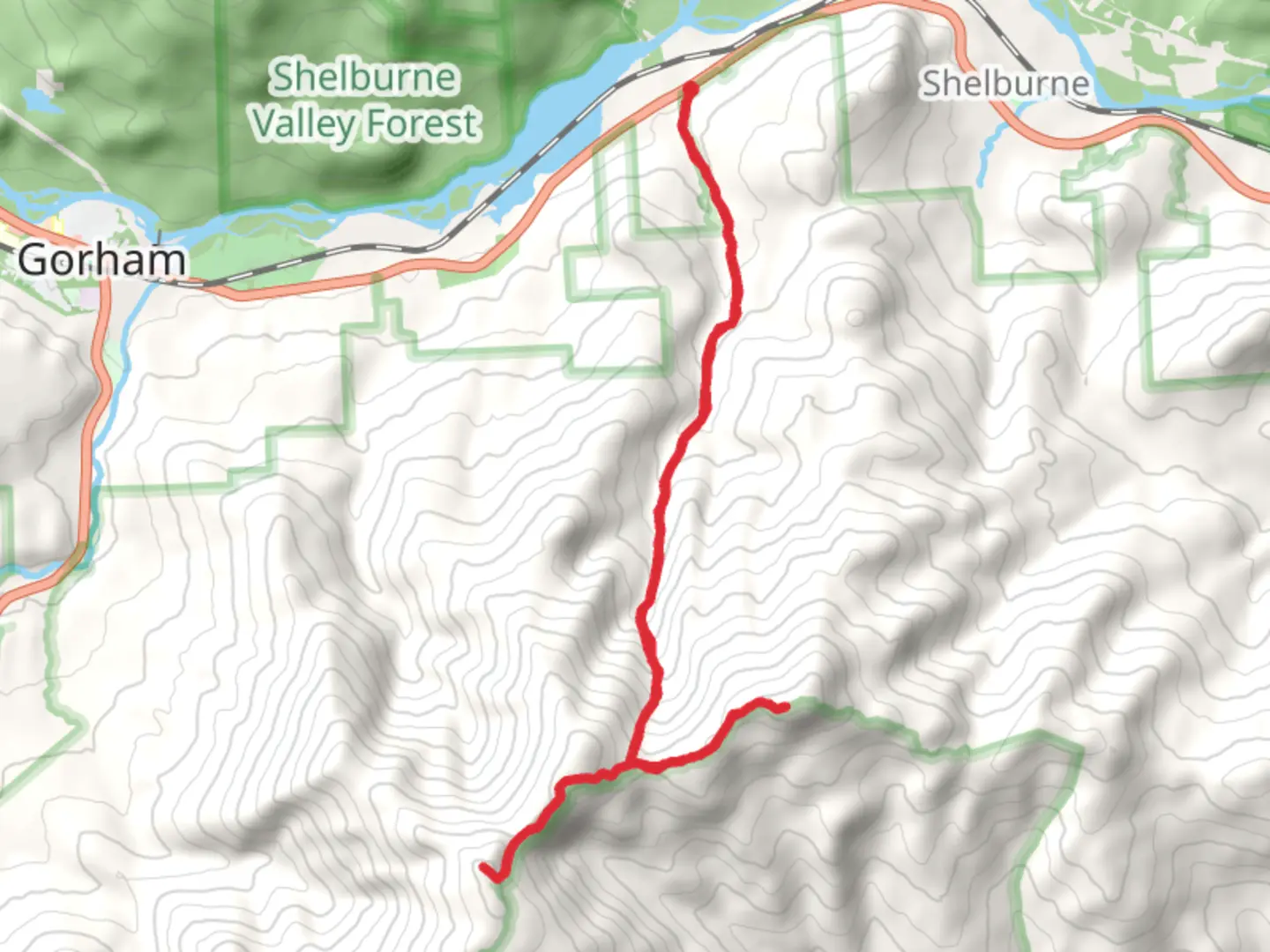 An image depicting the trail Mount Moriah via Rattle River Trail and its surrounding area.