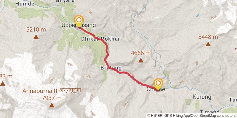 Annapurna Circuit Trek stage 5 Map