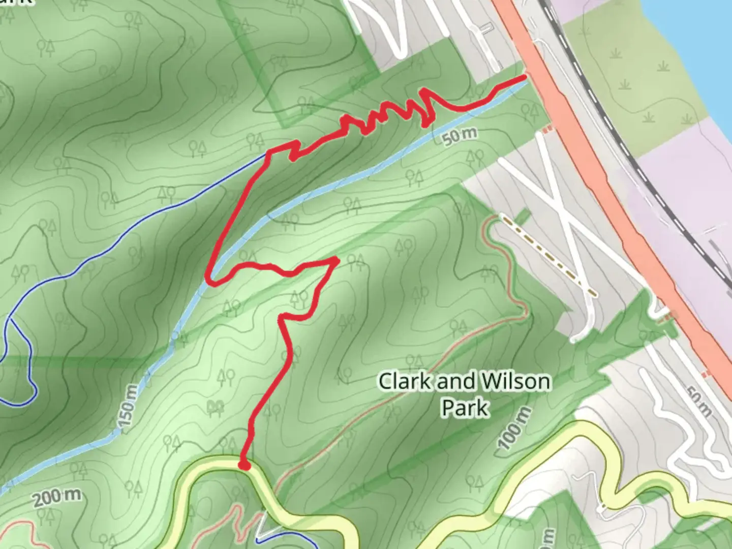 An image depicting the trail Northwest Firelane 10 Road and Linnton Park Trail and its surrounding area.