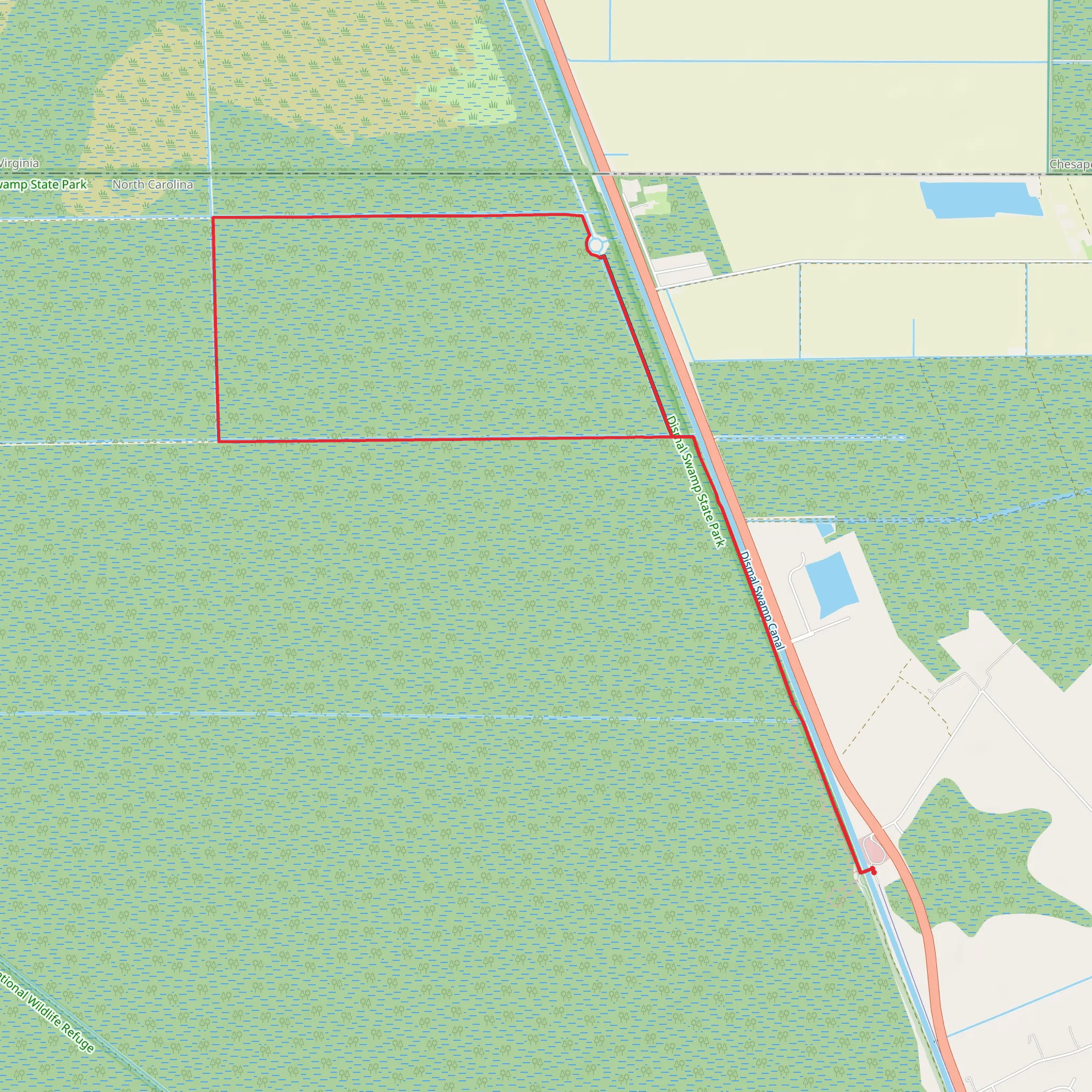 Corapeake, Laurel and Kim Saunders Ditch Loop mobile static map