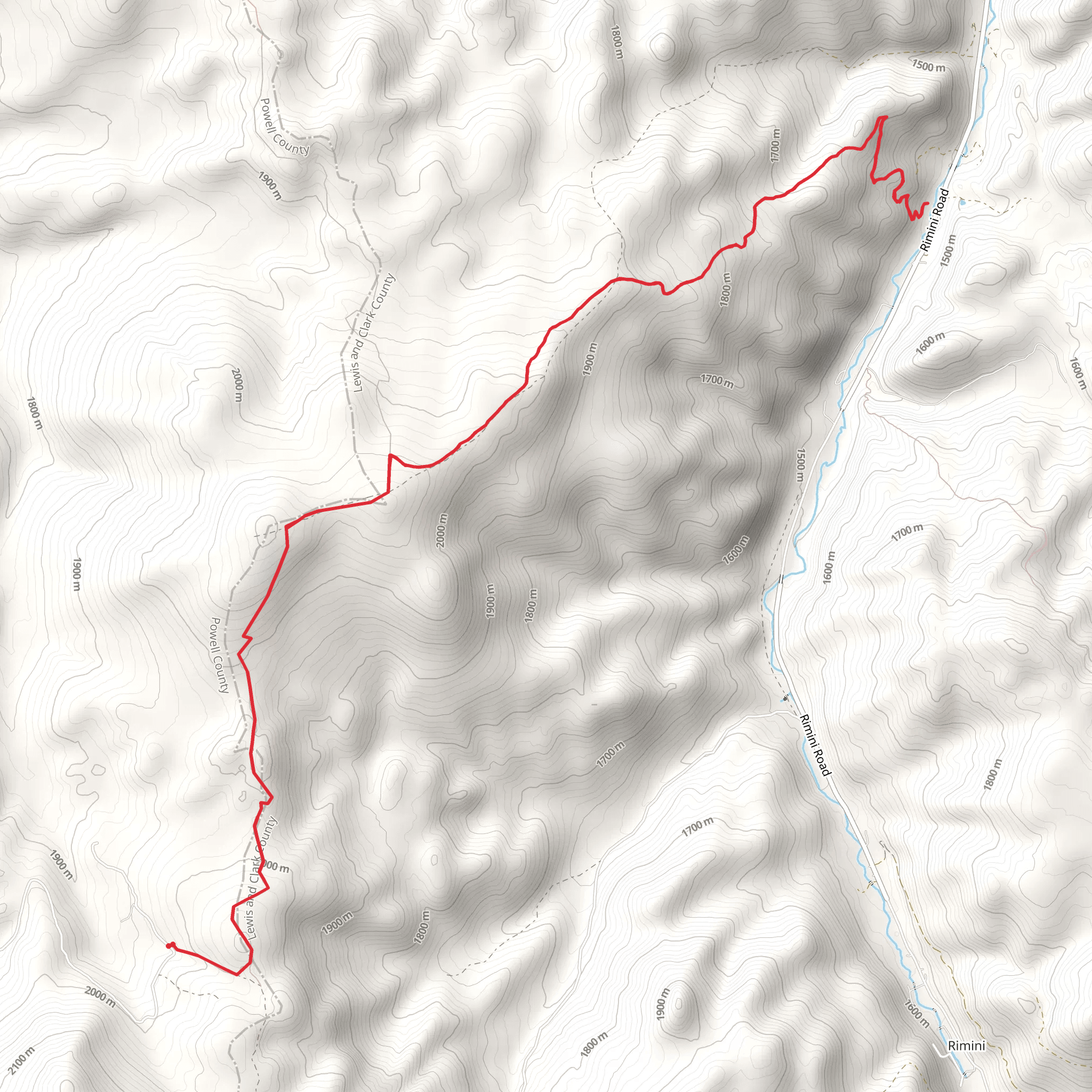 Switchback Ridge via CDT mobile static map