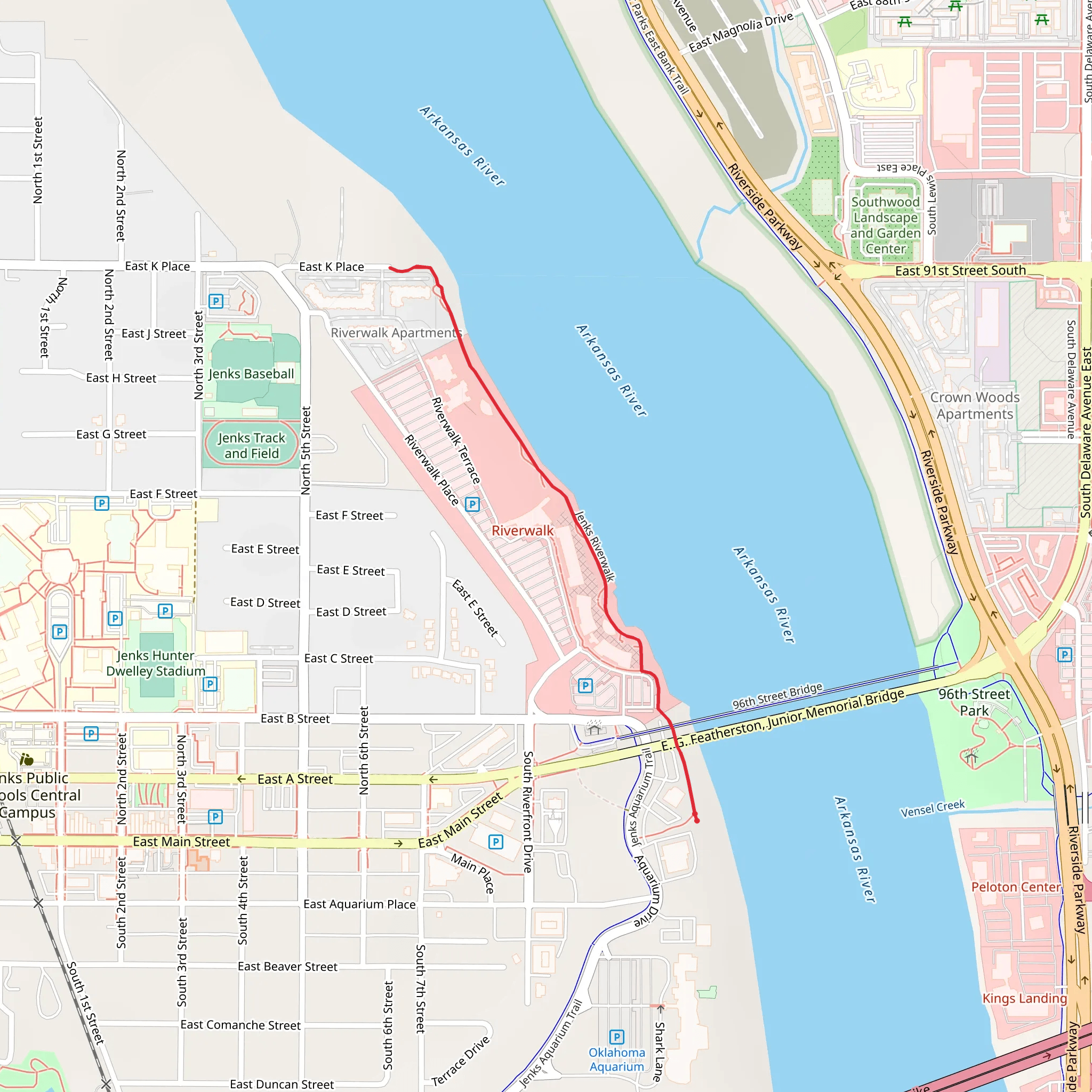 Jenks Riverwalk mobile static map