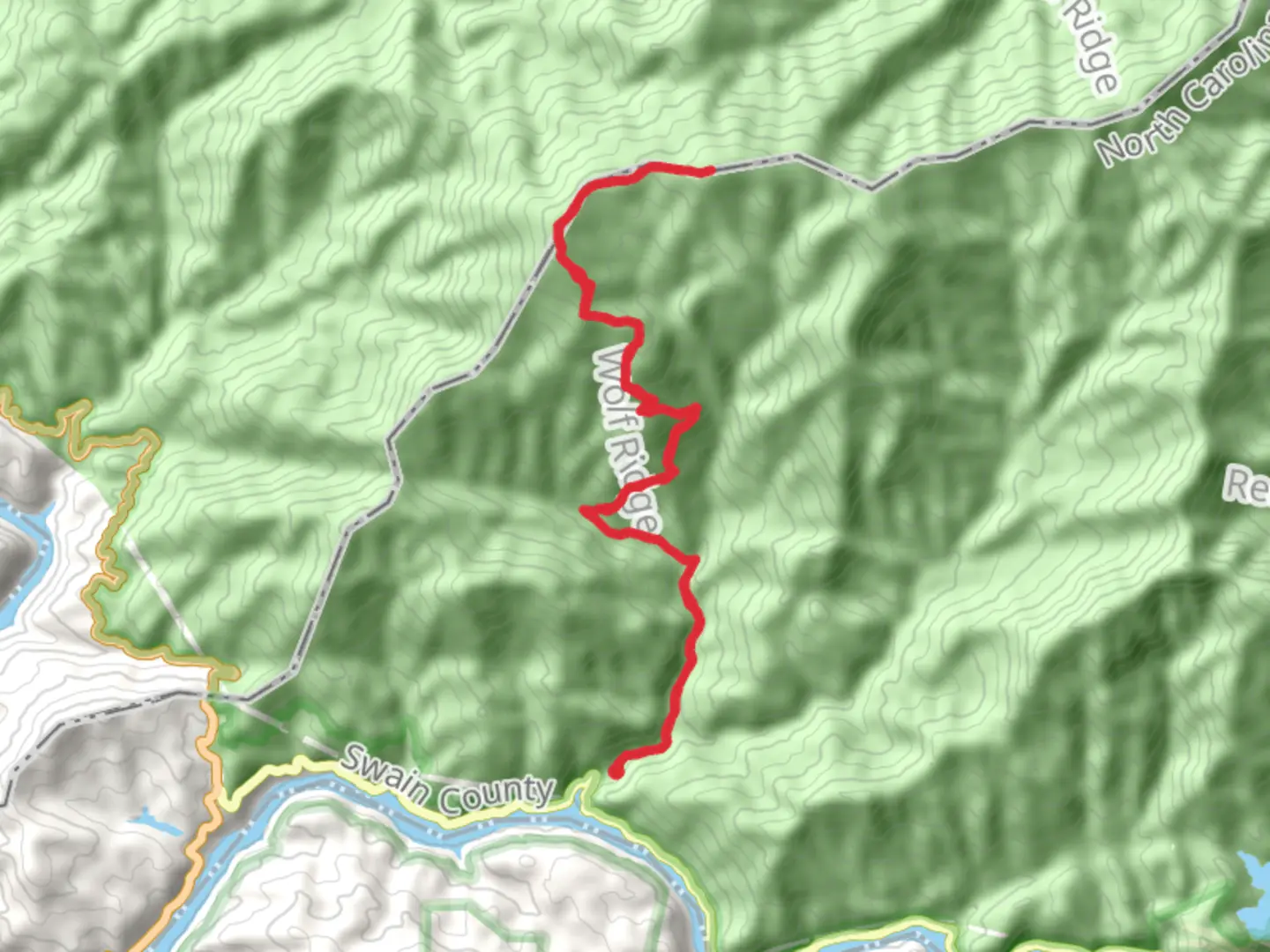 An image depicting the trail Parson Bald, Gregory Bald via Wolf Ridge Trail and its surrounding area.