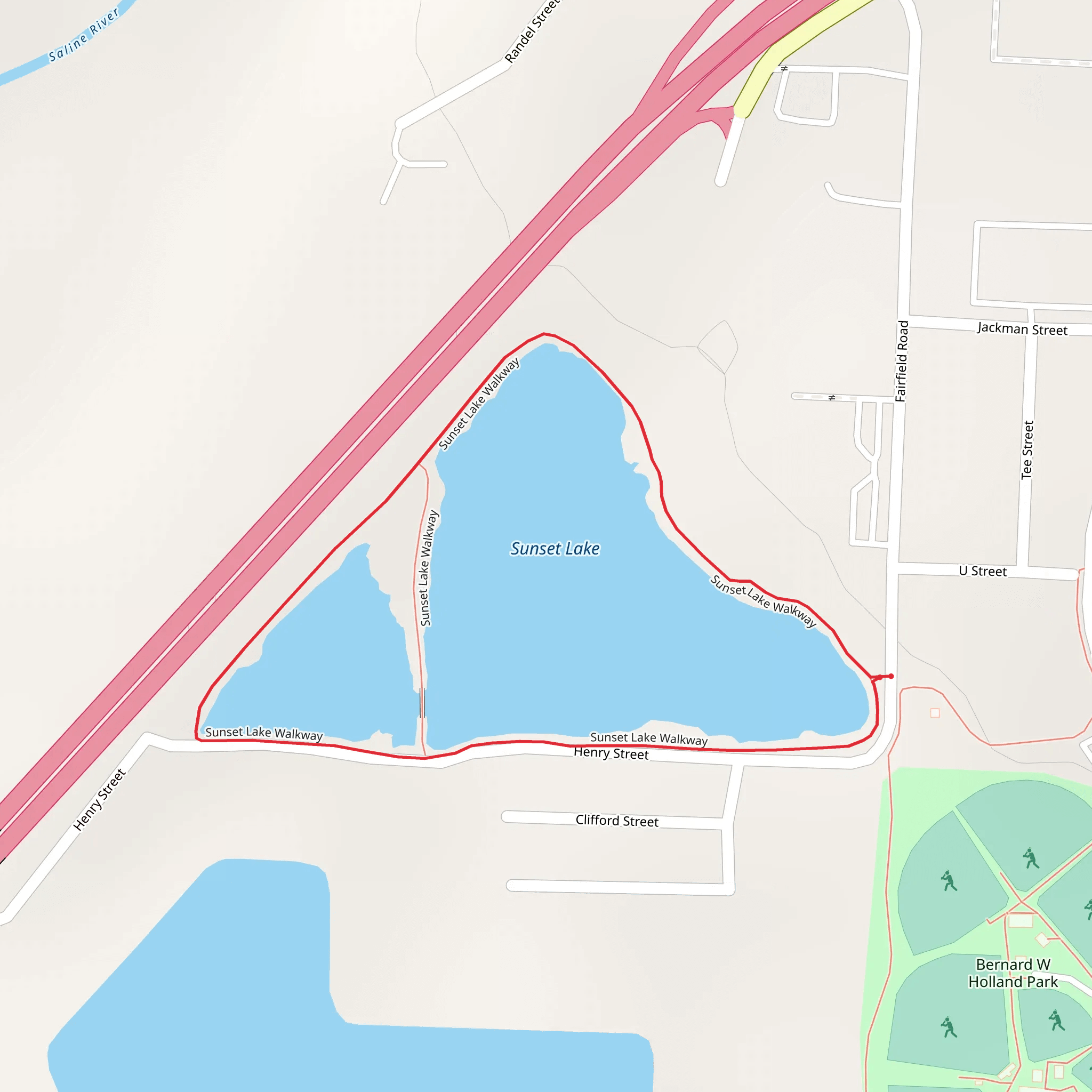 Sunset Lake Loop mobile static map