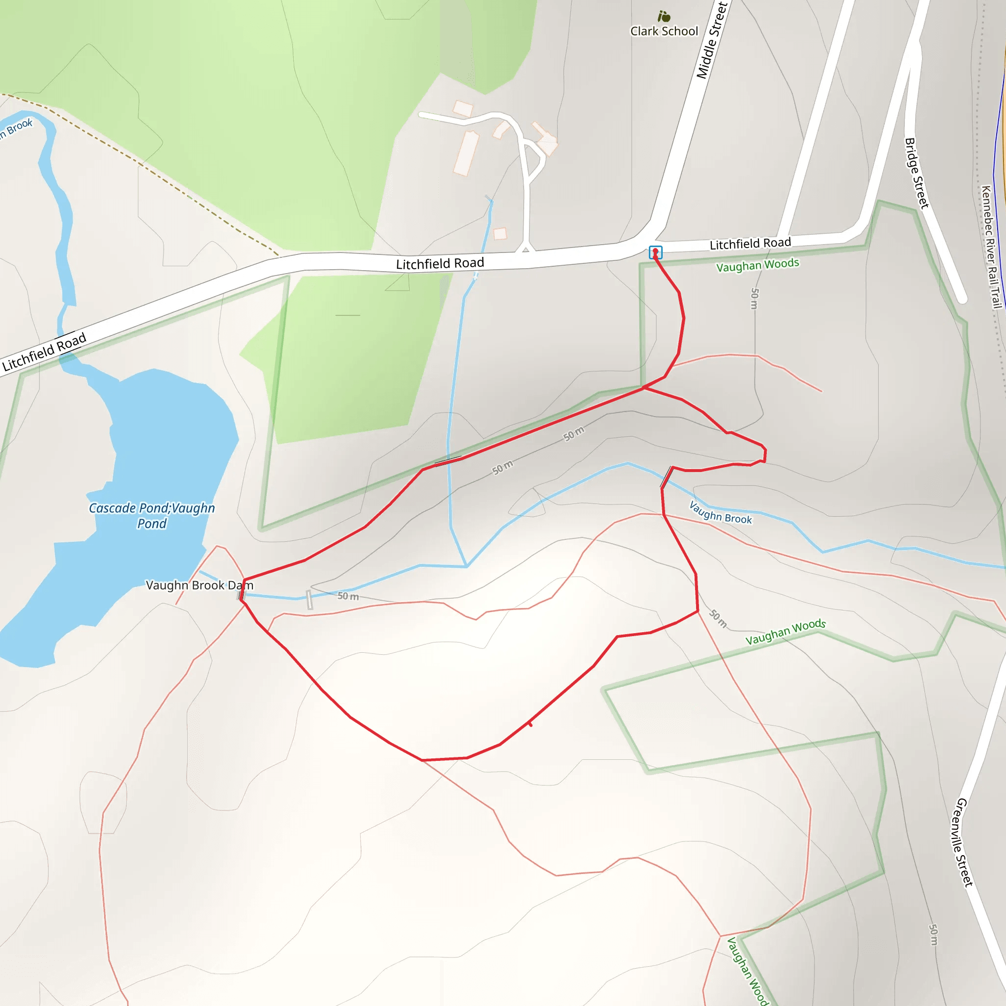 Cascade Pond and Vaughn Brook Loop mobile static map