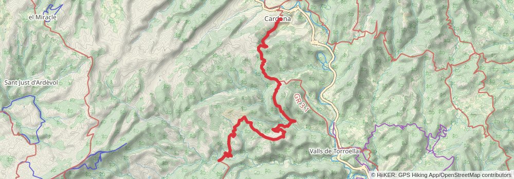 GR 3 Central Path of Catalonia stage 36 Map
