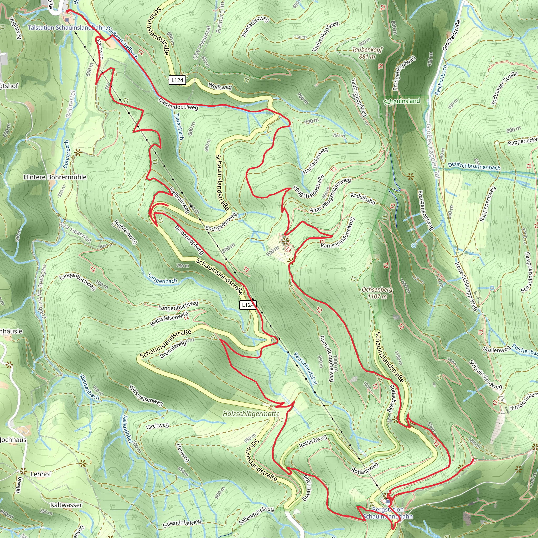 Schauinslandturm Loop mobile static map