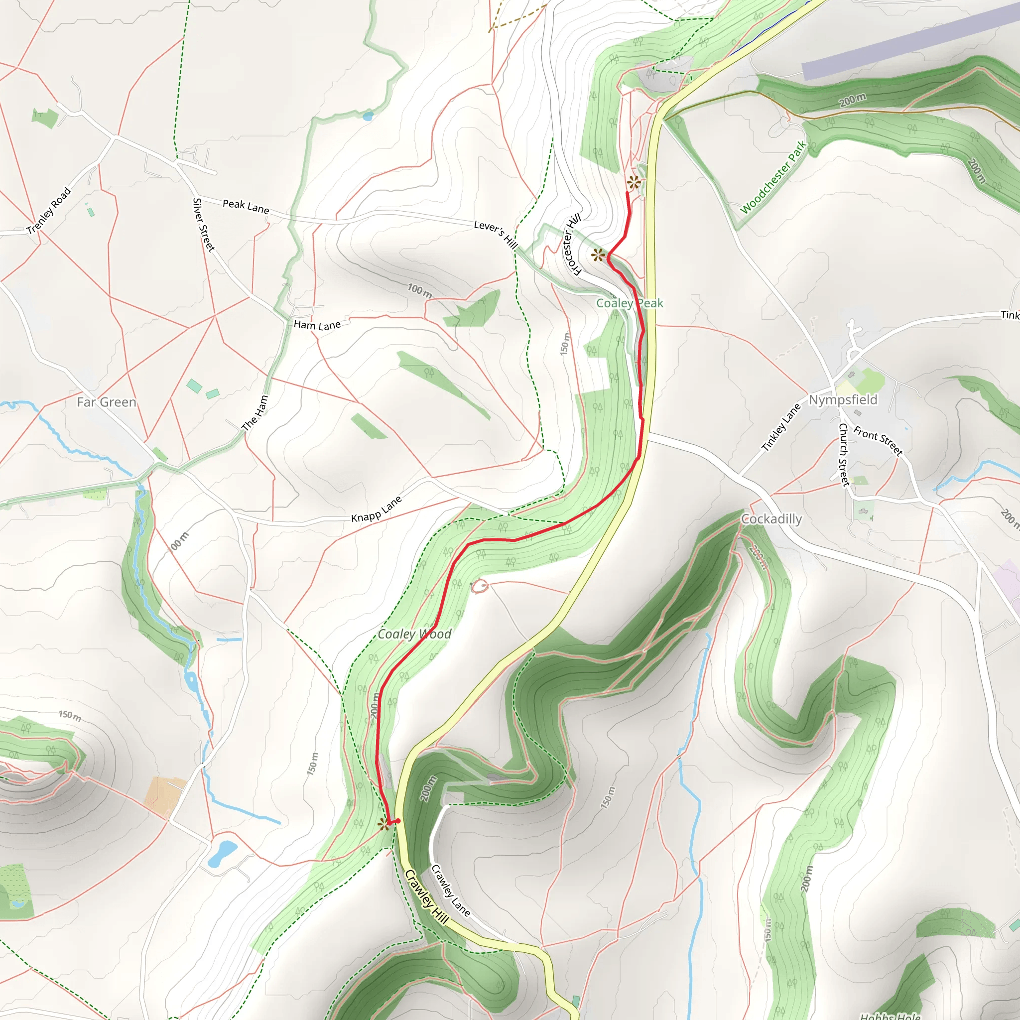 Coaley Peak Walk mobile static map