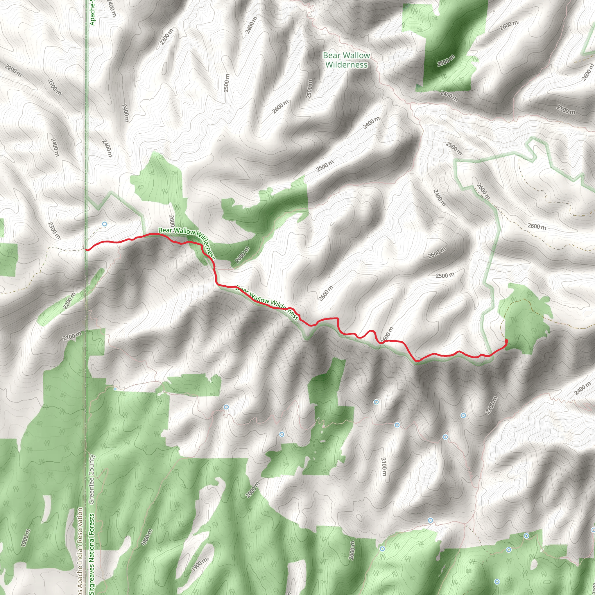 Rose Spring Trail mobile static map