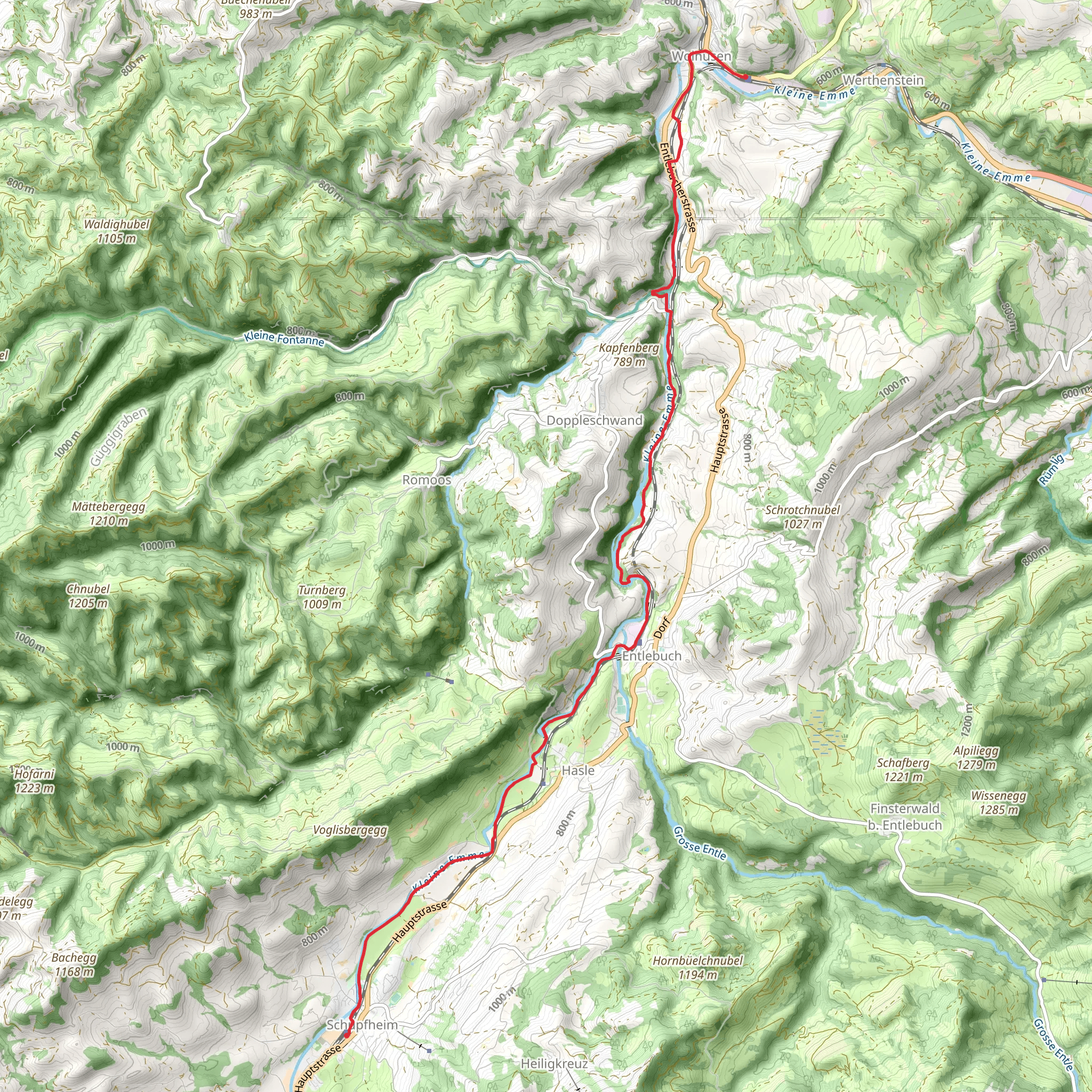 Emmenuferweg - Schüpfheim-Wolhusen mobile static map