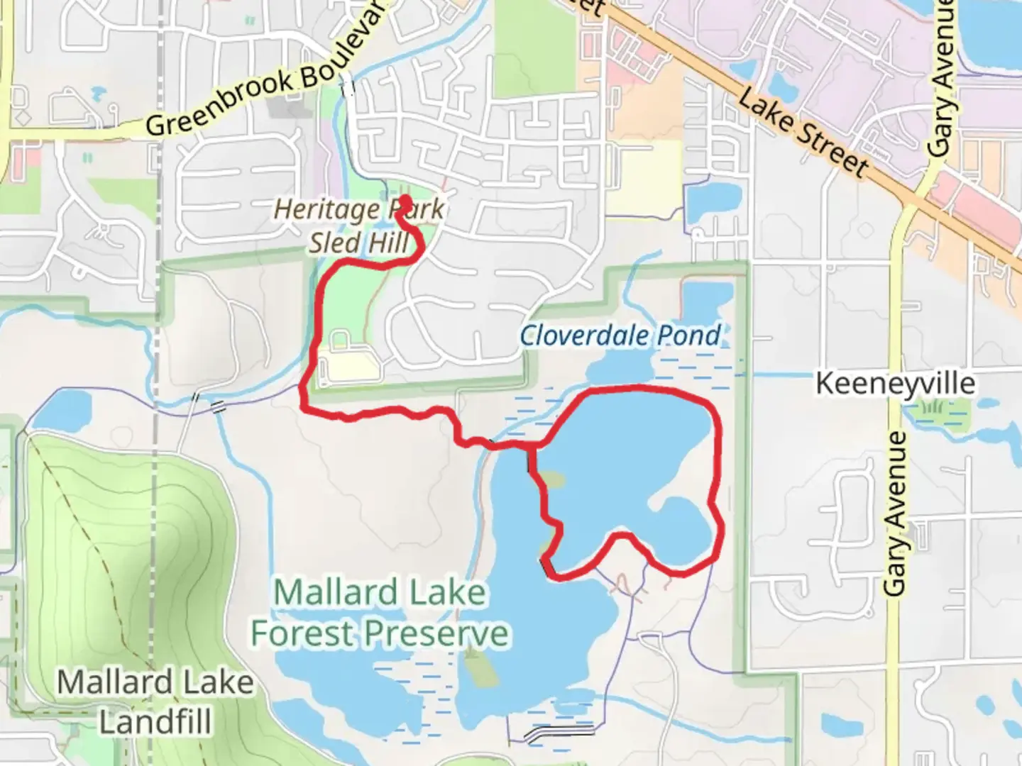 An image depicting the trail Mallard Lake Loop and its surrounding area.
