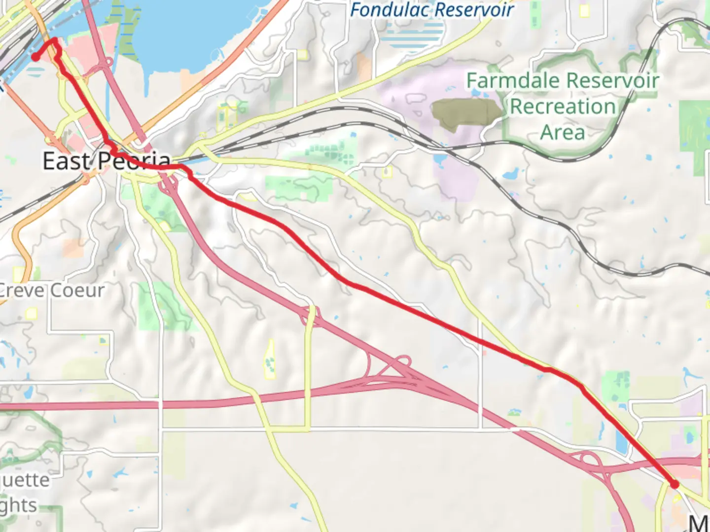 An image depicting the trail River Trail of Illinois and its surrounding area.
