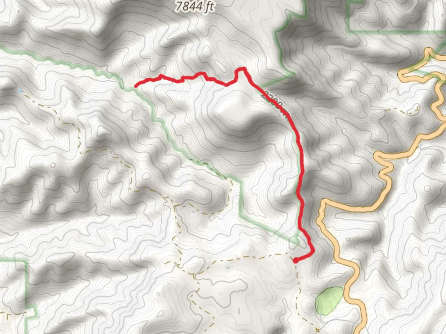 An image depicting the trail Rick Tank Cutoff Trail via Woodchute Trail and its surrounding area.