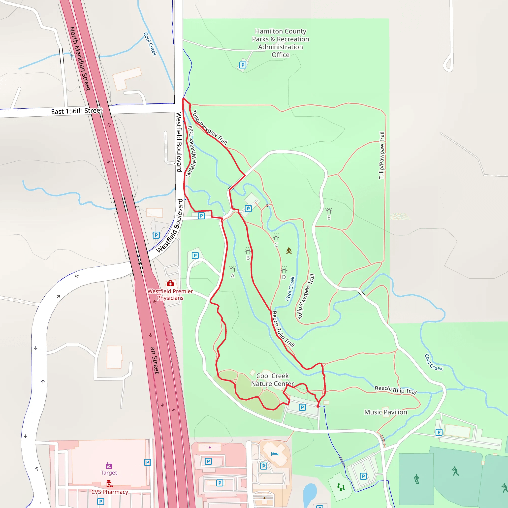 Natalie Wheeler and Beech-Tulip Loop Trail mobile static map