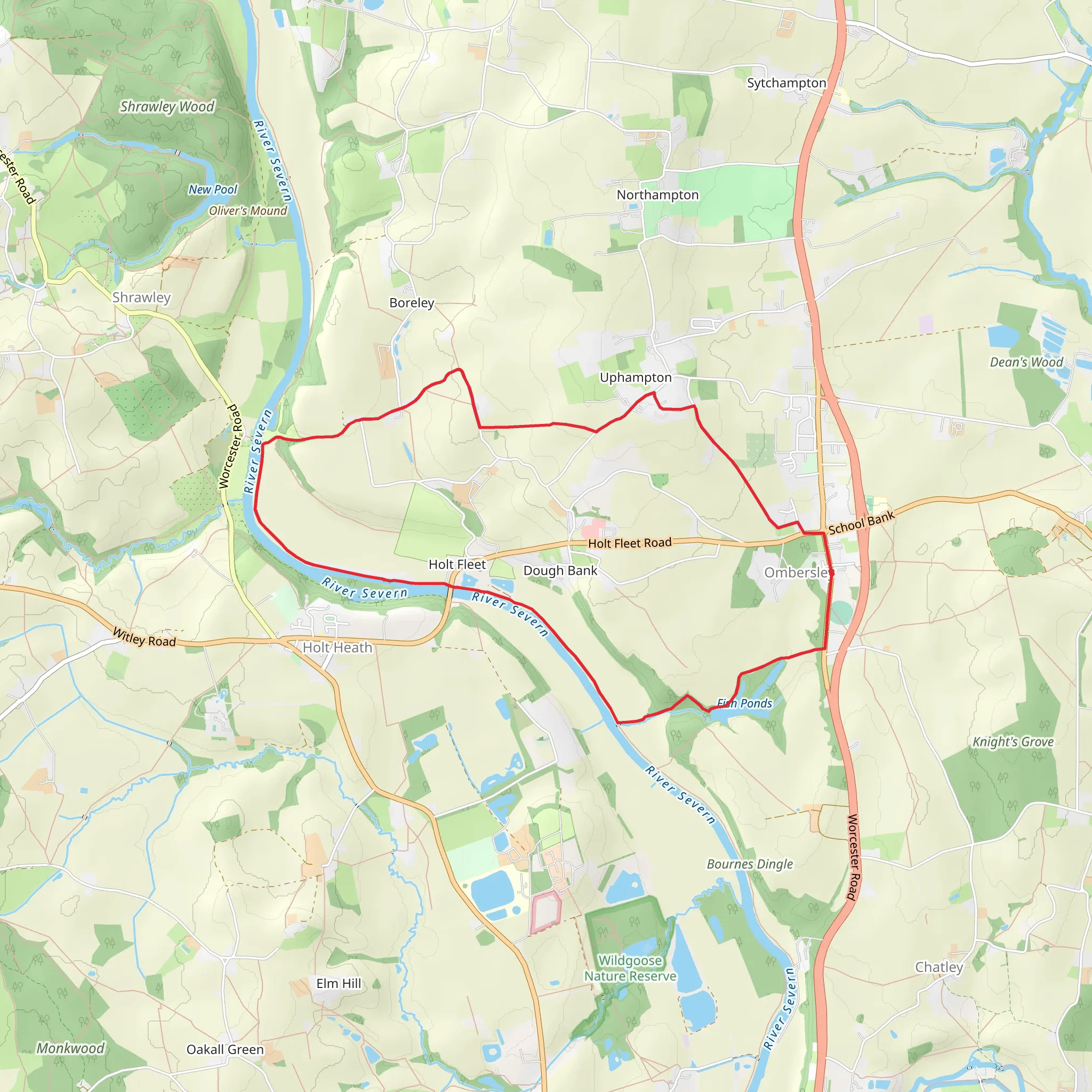 Ombersley Loop mobile static map