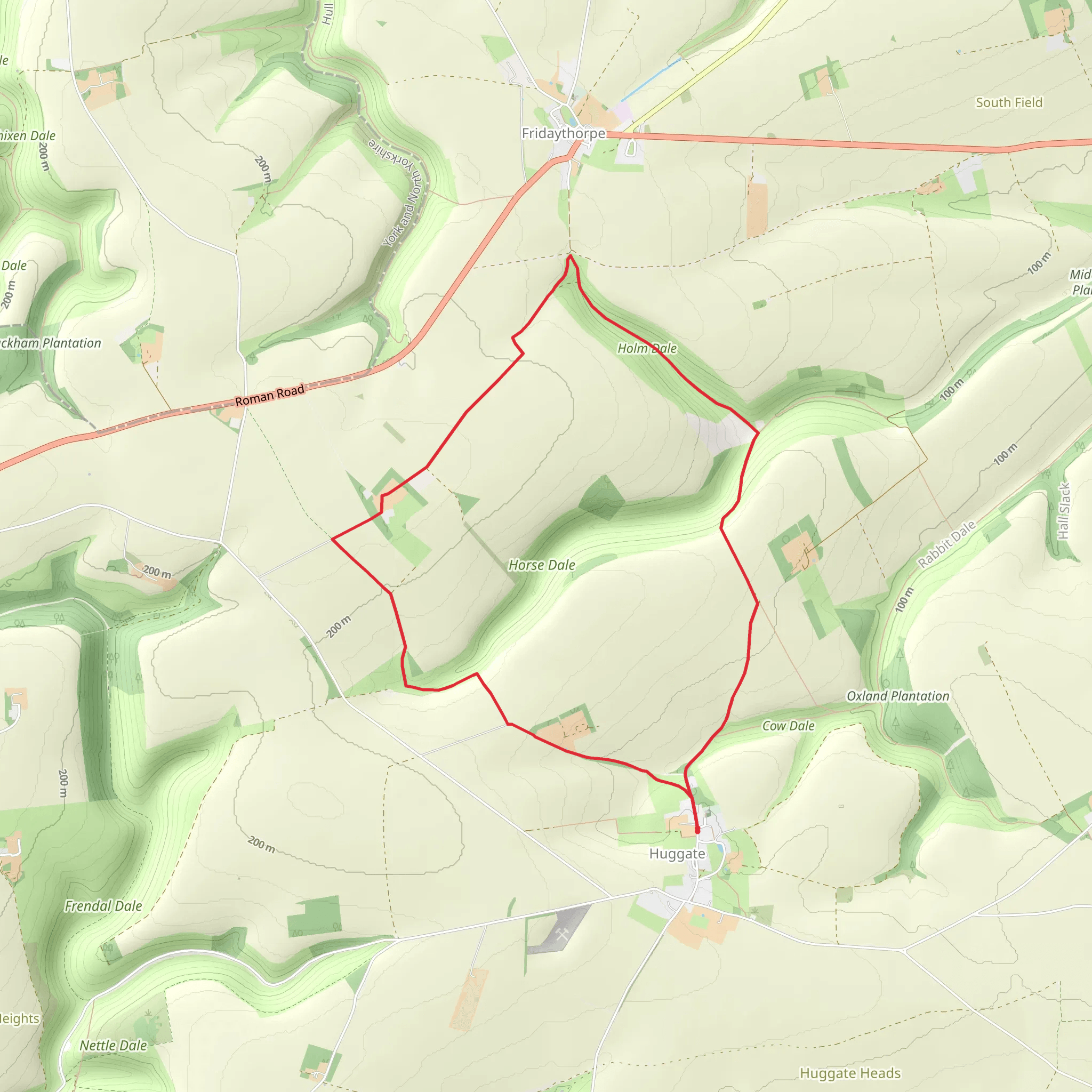 Huggate Country Park and Holm Dale Loop mobile static map