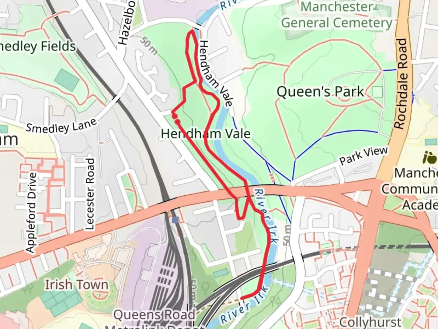 An image depicting the trail Hendham Vale Loop and its surrounding area.