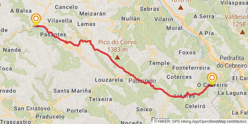 Camino de Santiago Francés stage 32 Map