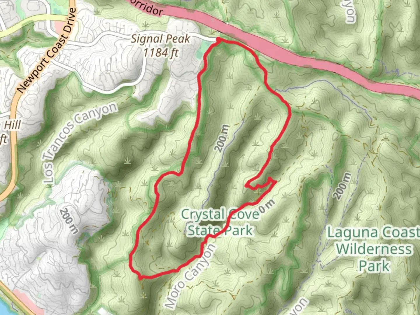 An image depicting the trail Bommer Ridge, Moro Canyon and Pacific Ridge Loop Trail and its surrounding area.