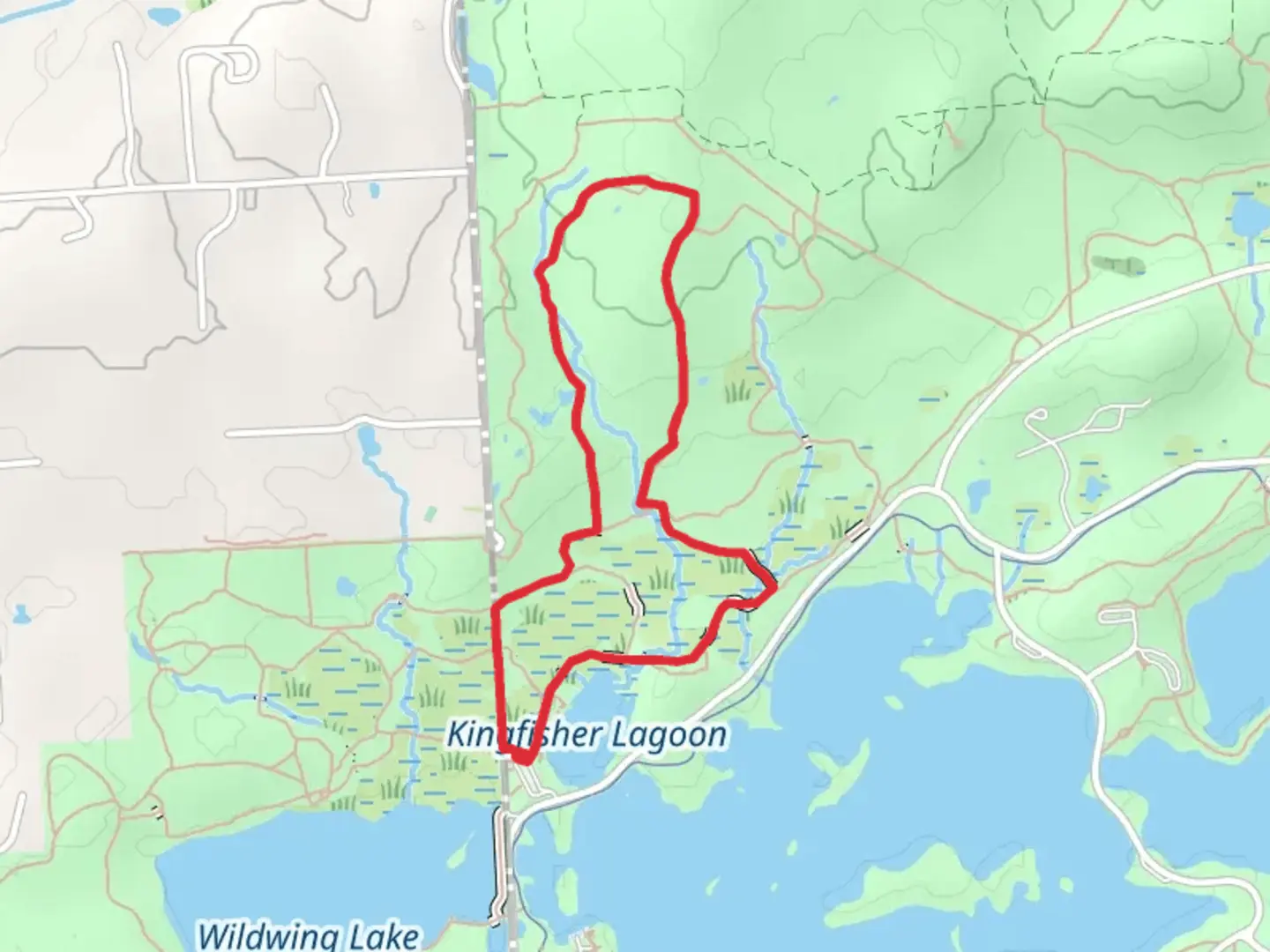 An image depicting the trail Chickadee - Deer Run Loop Trail and its surrounding area.