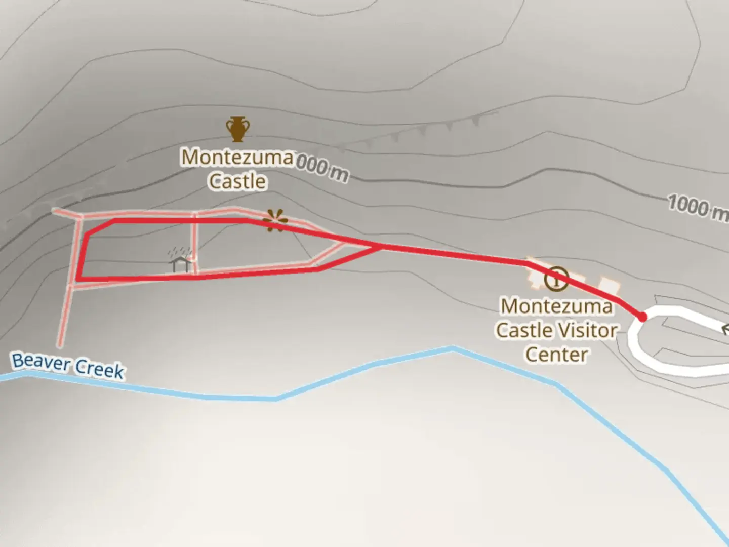 An image depicting the trail Montezuma Castle Road Loop and its surrounding area.