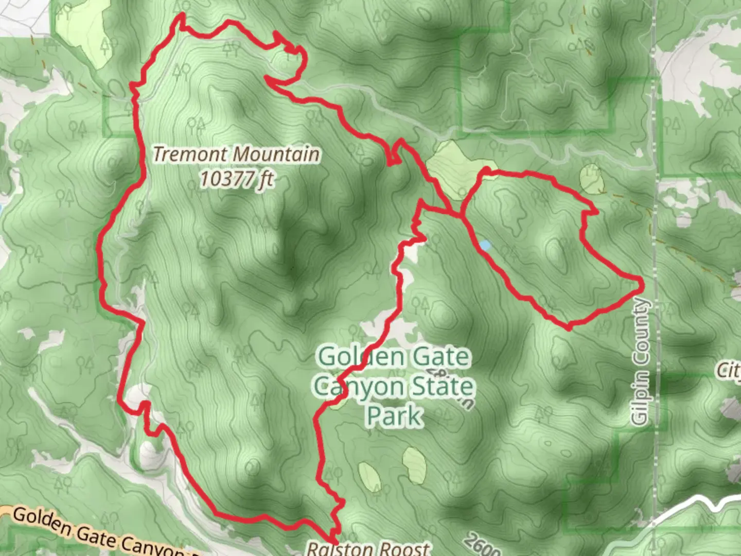An image depicting the trail Mule Deer Trail and Snowshoe Hare Loop Trail and its surrounding area.