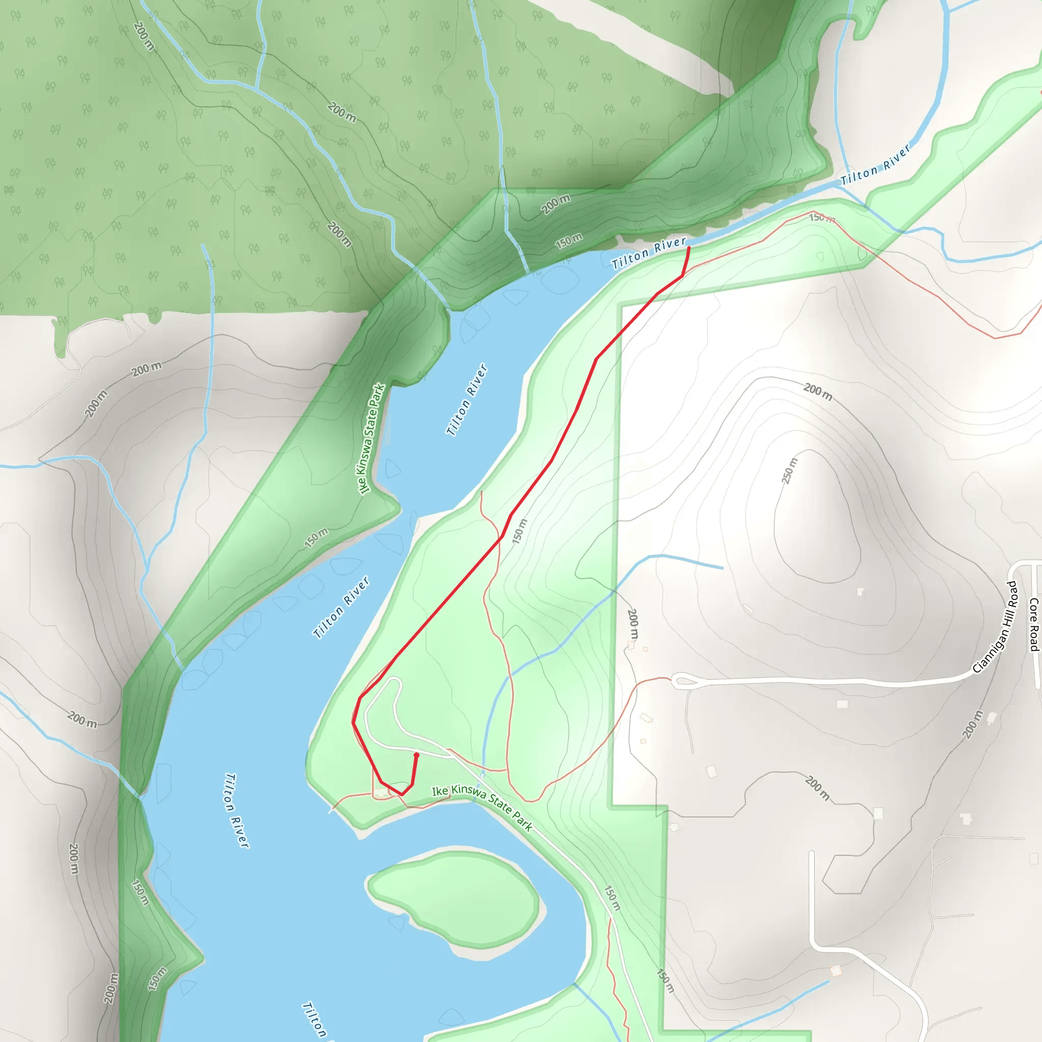 Walk to Tilton River mobile static map