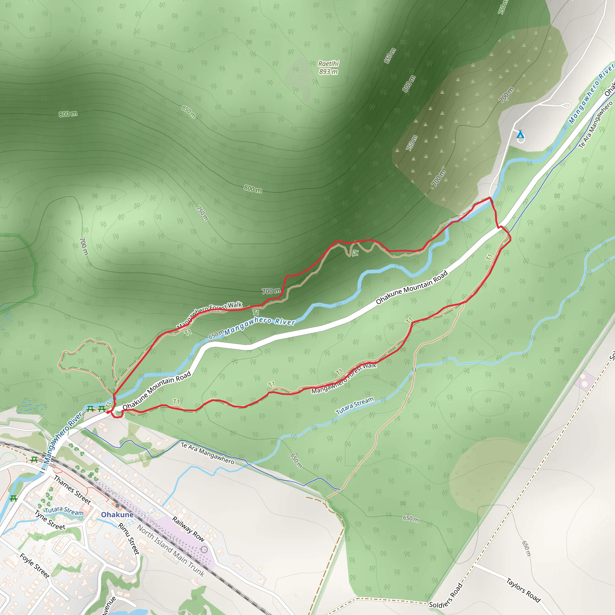 Mangawhero Forest Walk mobile static map