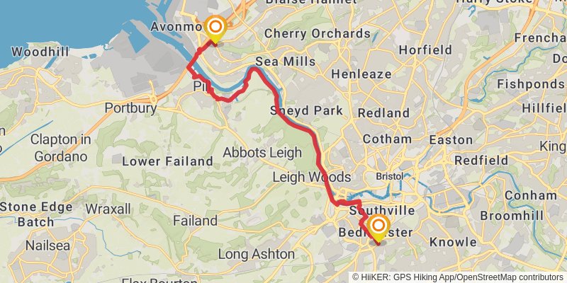 Minehead to Chepstow Walk stage 2 Map