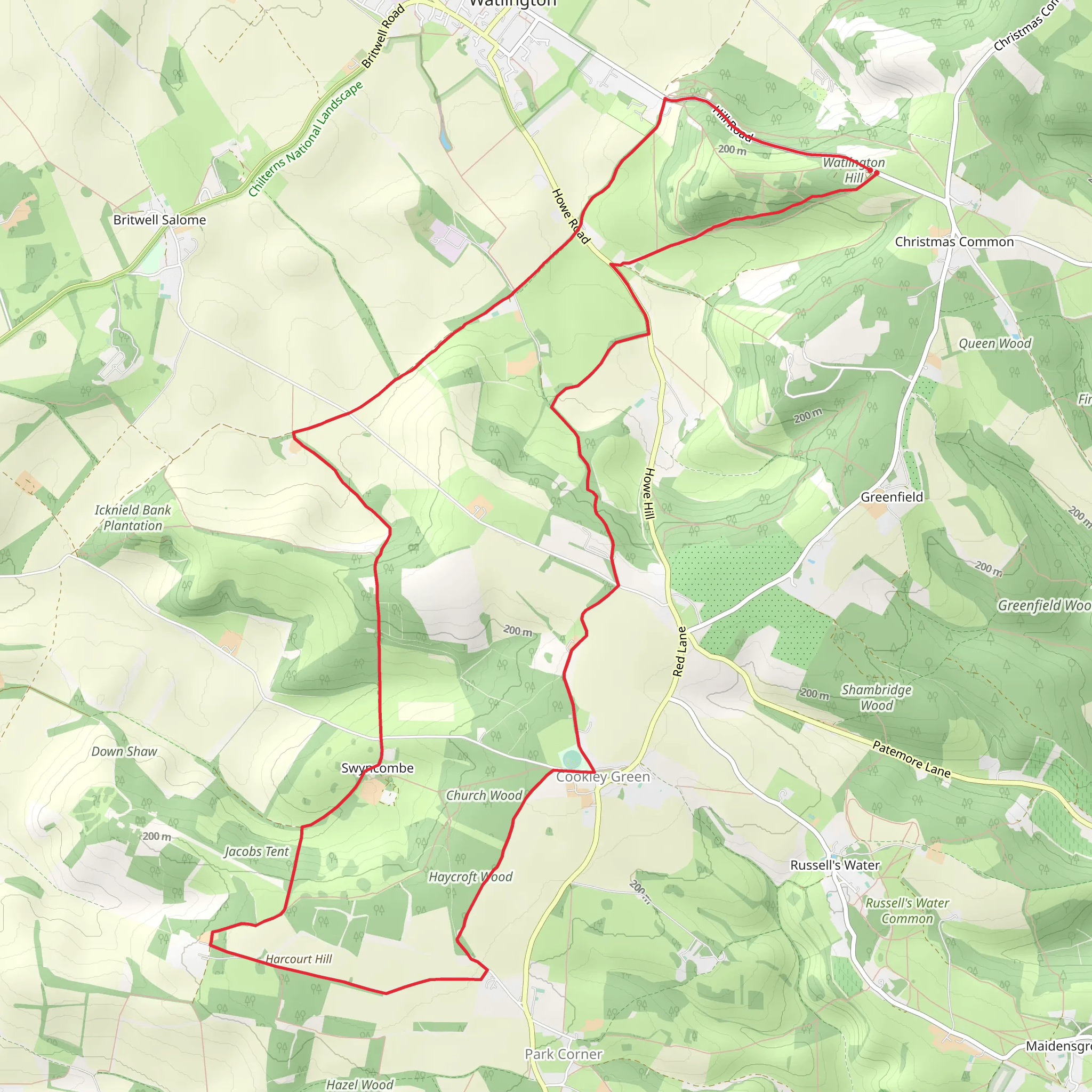 The Ridgeway at the End of the Chilterns mobile static map
