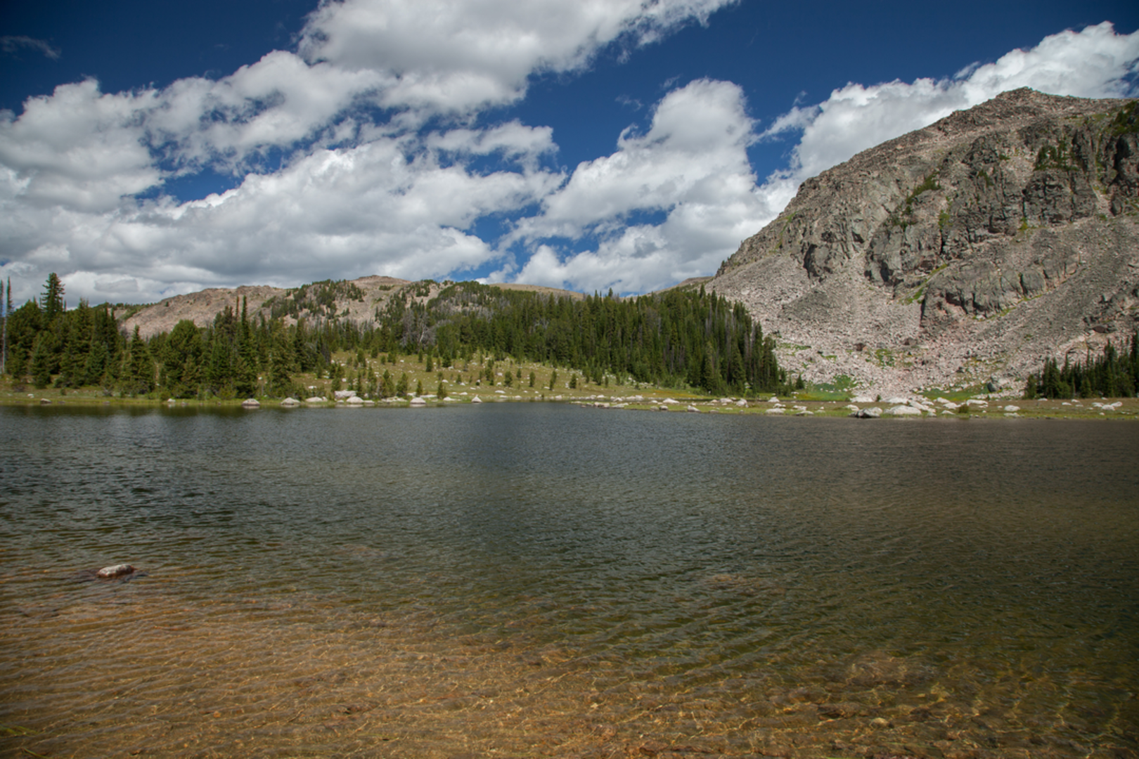 An image depicting the trail Horseshoe Lake and Mountain via Lake Creek Trail and its surrounding area.