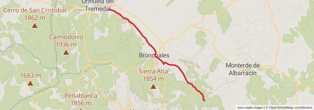 GR 160 Camino del Cid stage 12 Map