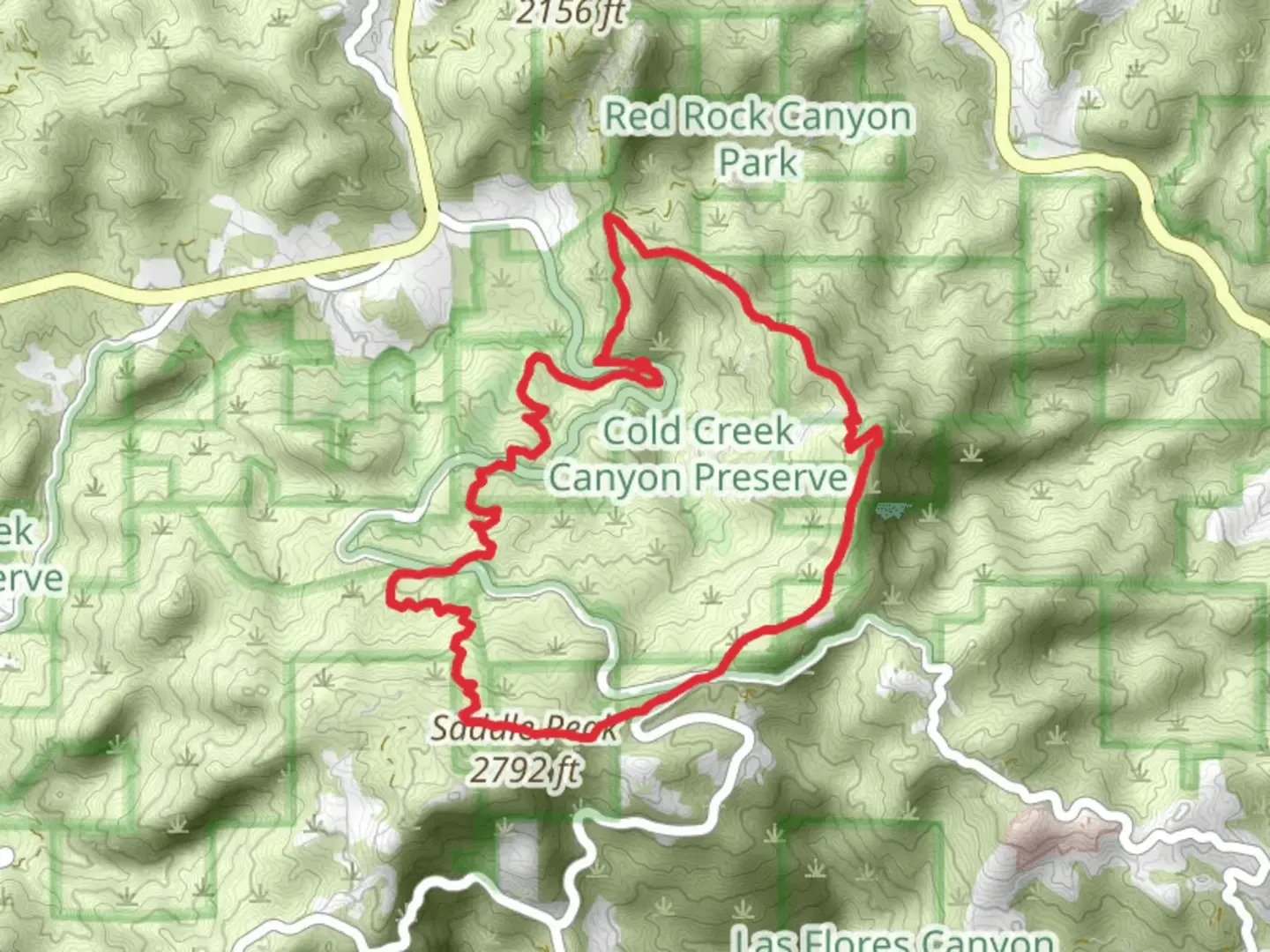 An image depicting the trail Stunt High and Saddle Peak Loop Trail and its surrounding area.