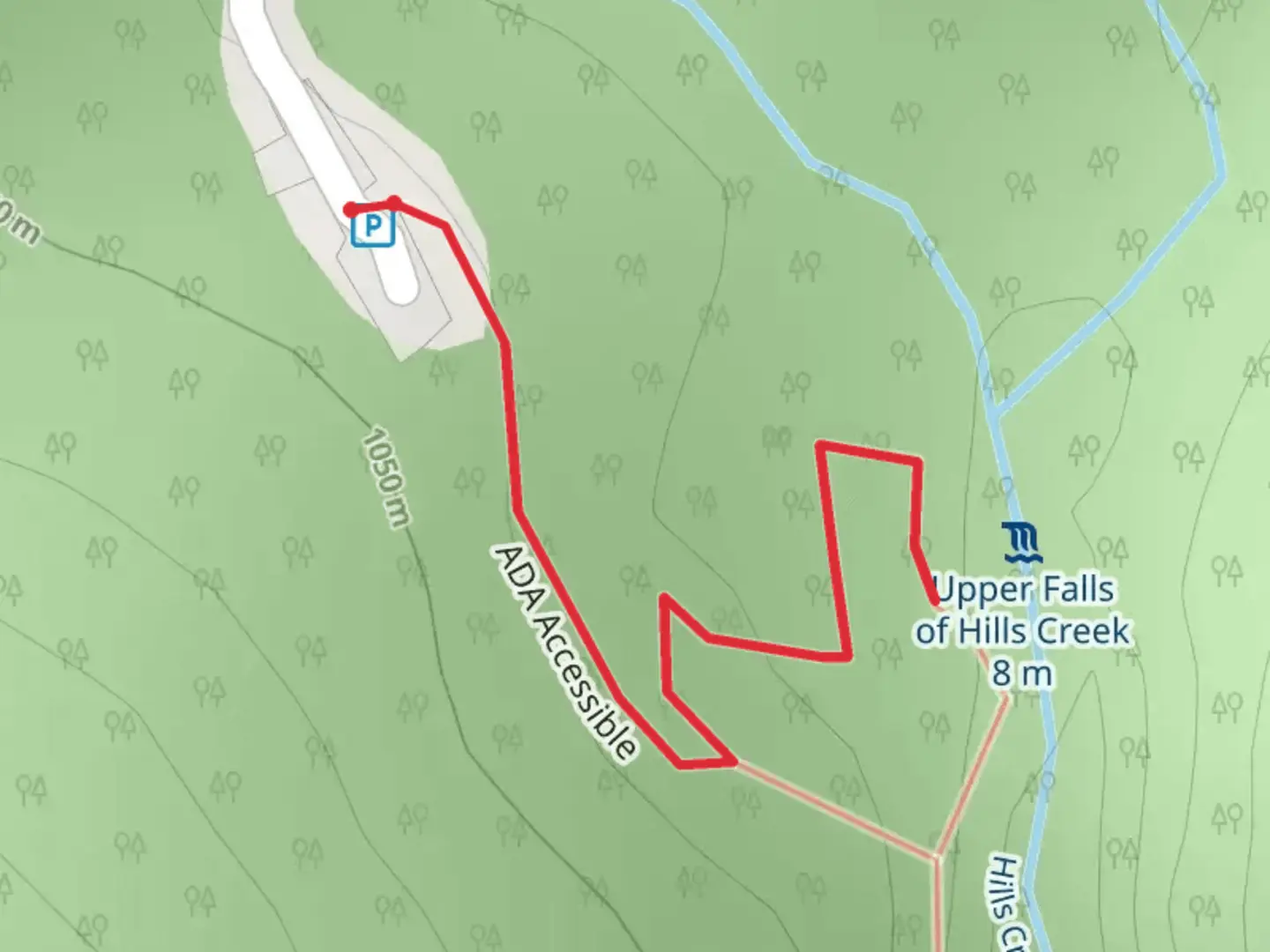 An image depicting the trail ADA Accessible - Hill Creek Falls Road and its surrounding area.