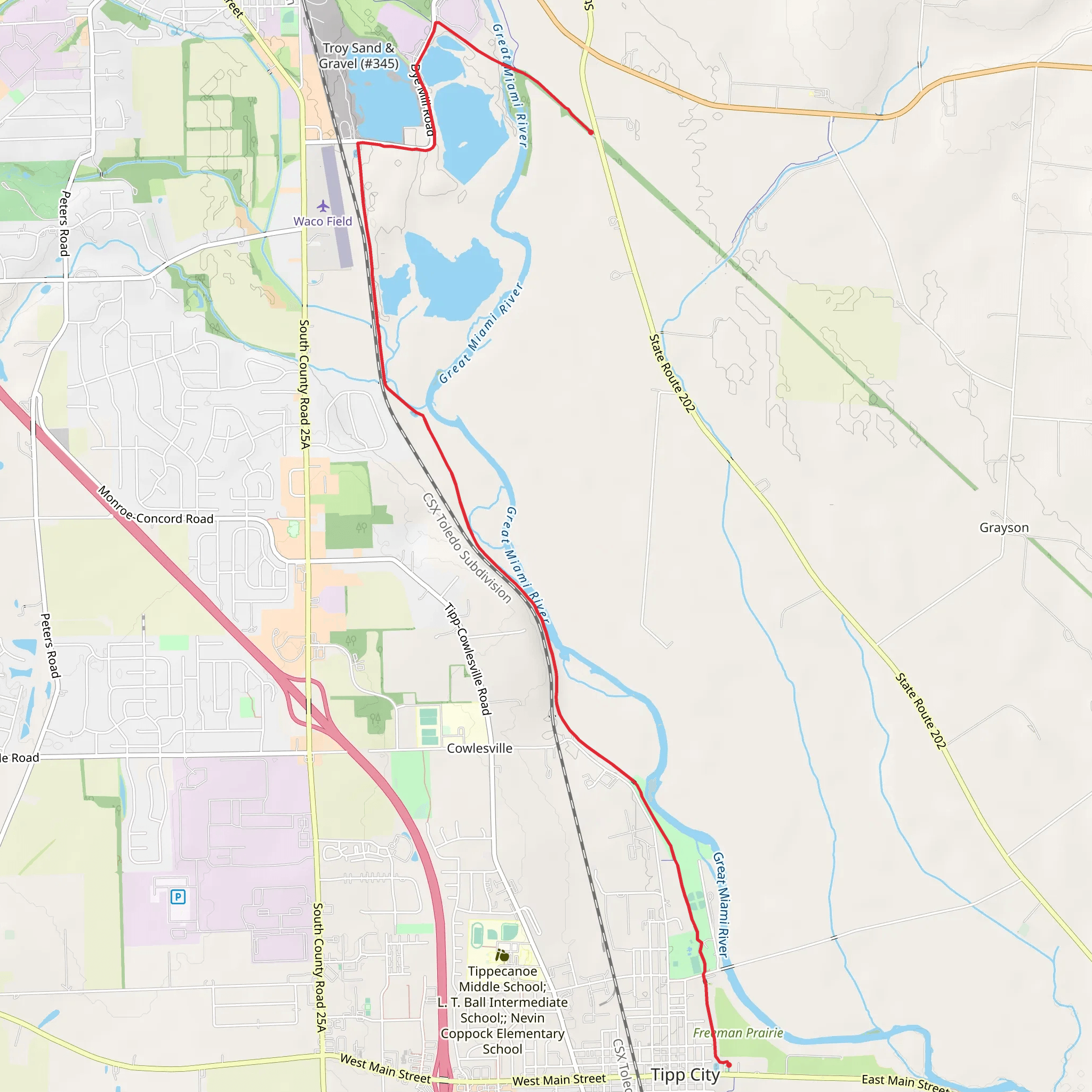 Great Miami River via NCT mobile static map