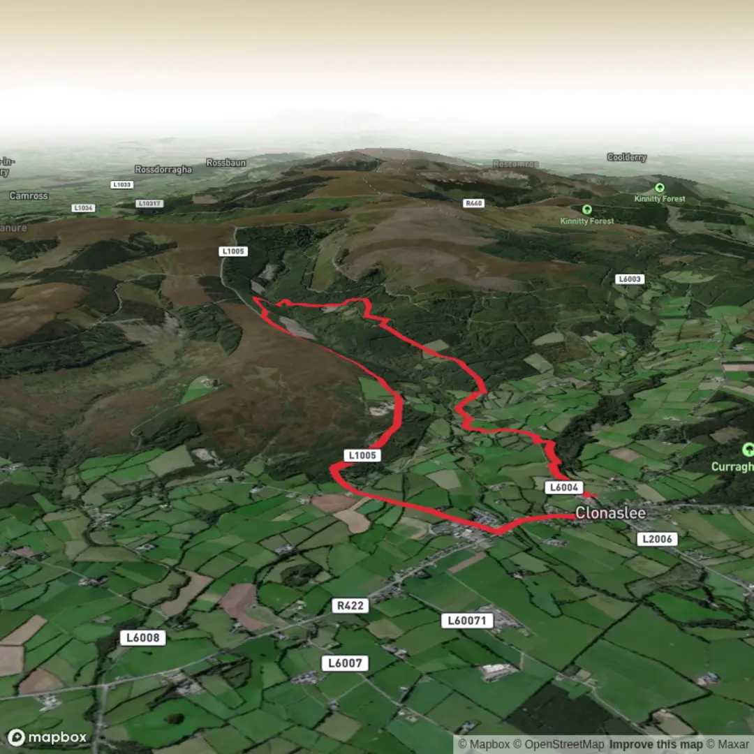 An image depicting the trail Glendineoregan Short Loop and its surrounding area.
