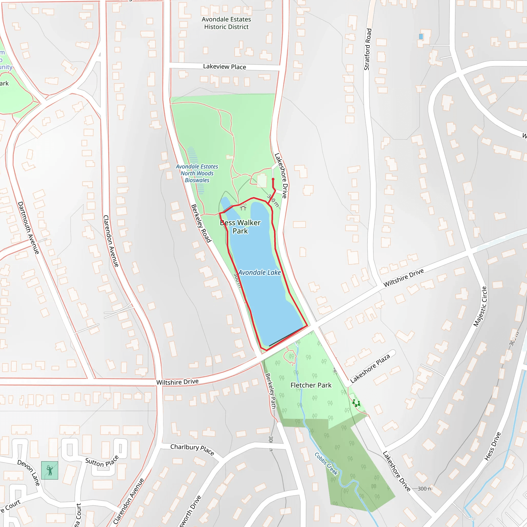 Avondale Lake Loop mobile static map
