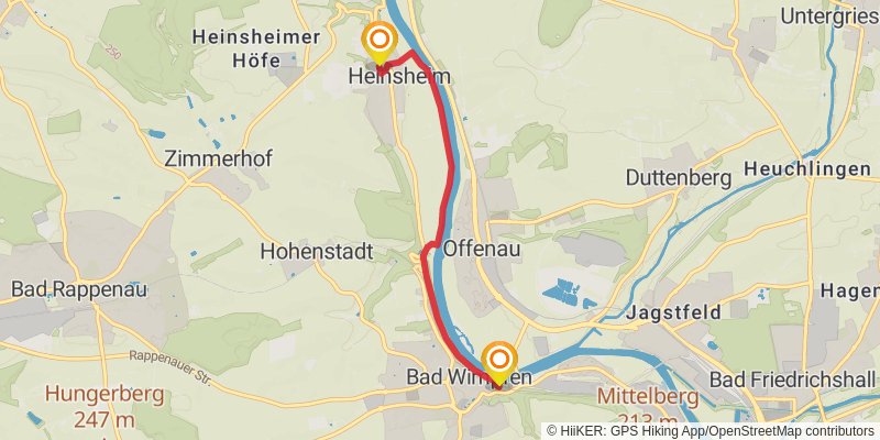 Neckarsteig stage 8 Map
