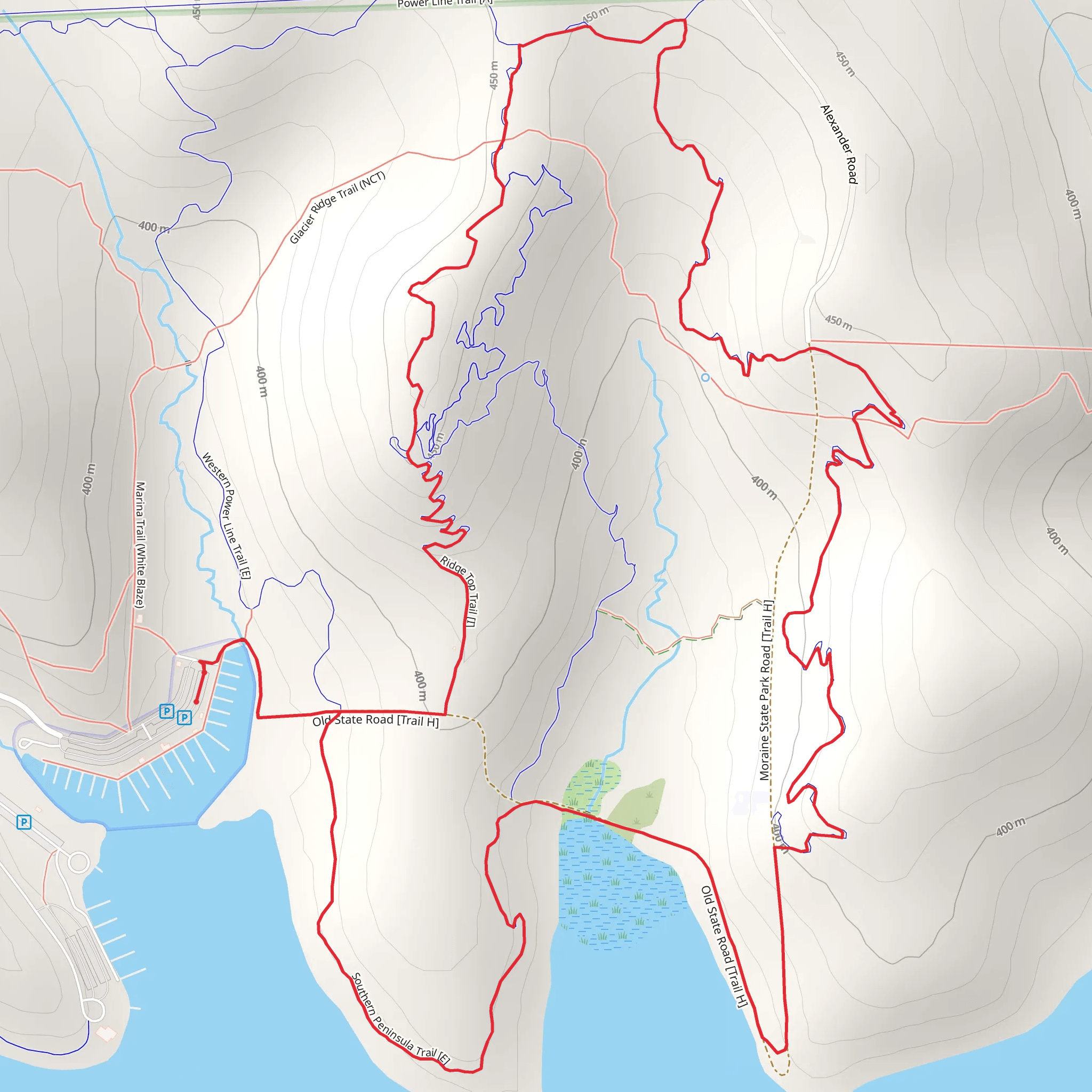 Ridge Top and Eastern Powerline Loop Trail mobile static map