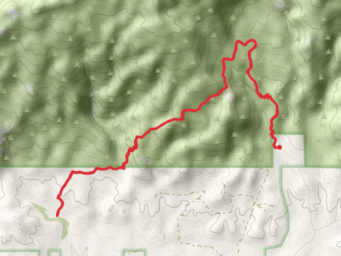 An image depicting the trail Quilter Trail via Manning Camp Trail and its surrounding area.