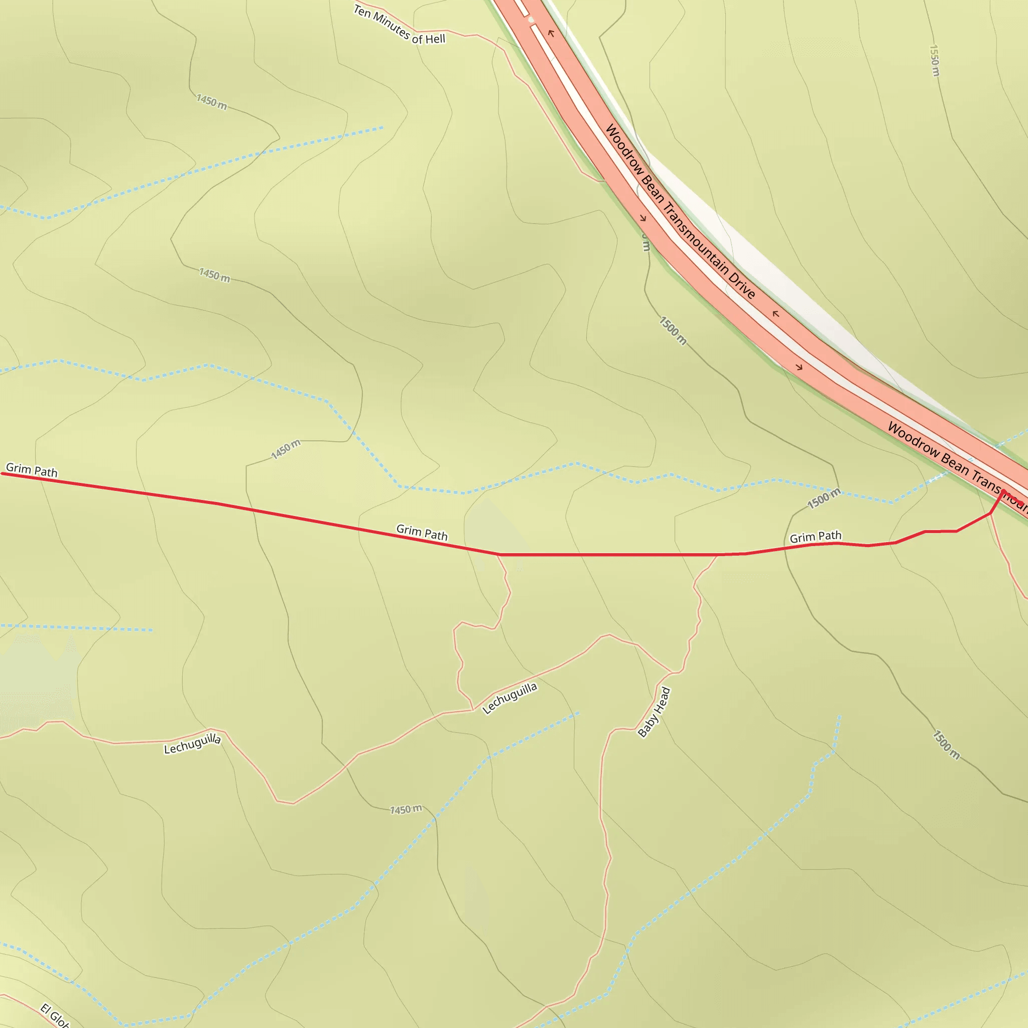 Grim Path Out and Back mobile static map