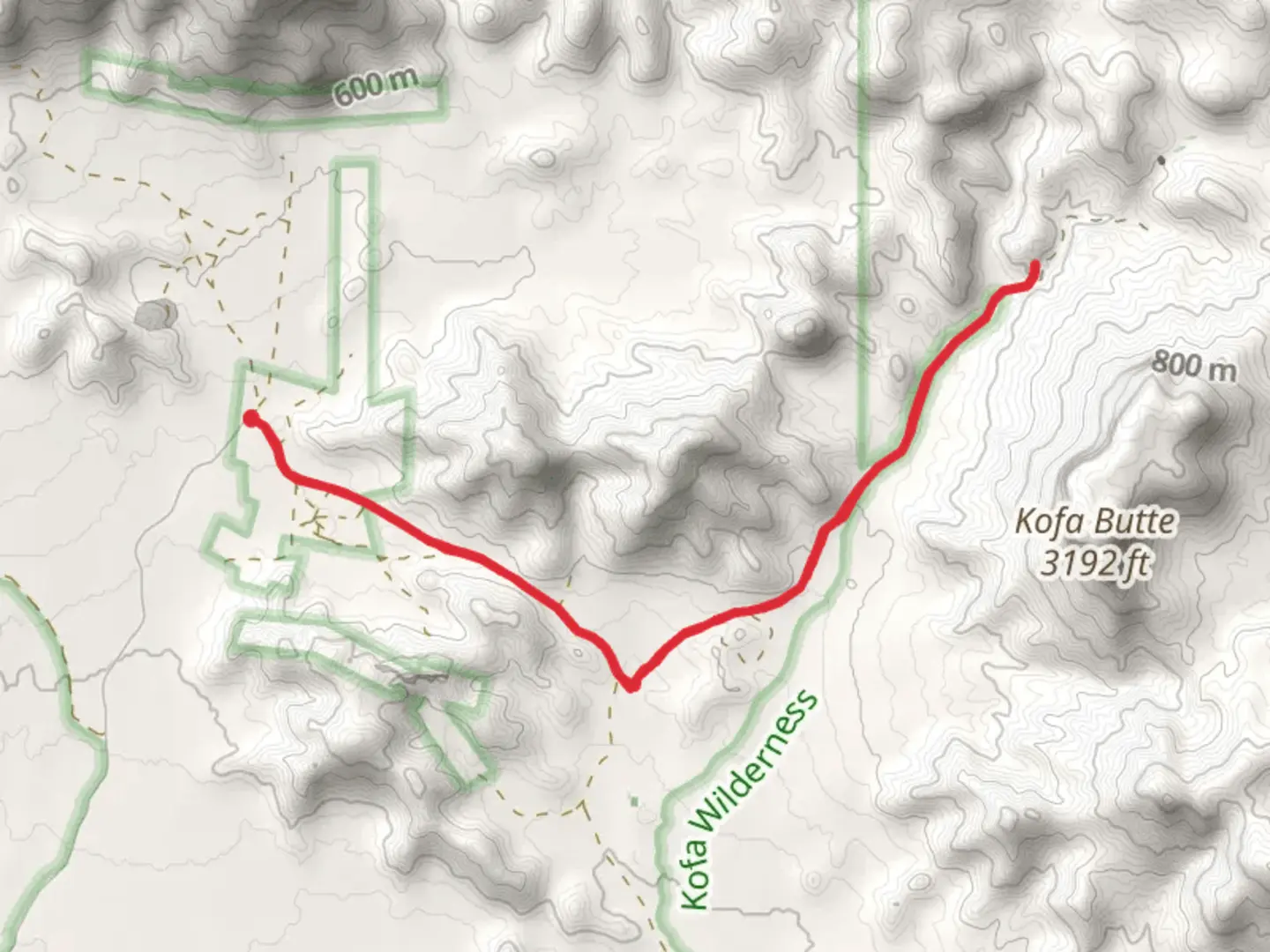 An image depicting the trail Yaqui Wash Walk and its surrounding area.