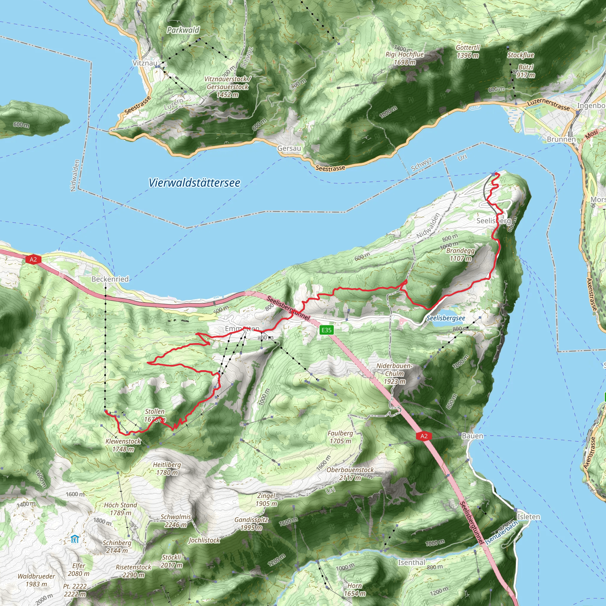 Klewenalp to Beckenried mobile static map