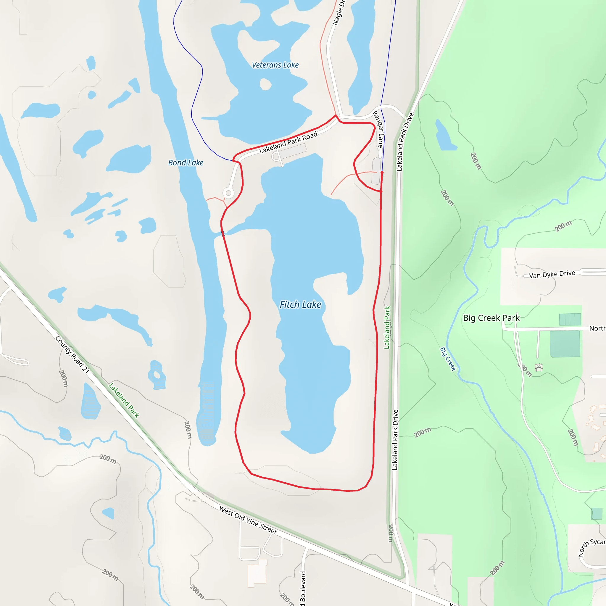 Fitch Lake Loop mobile static map
