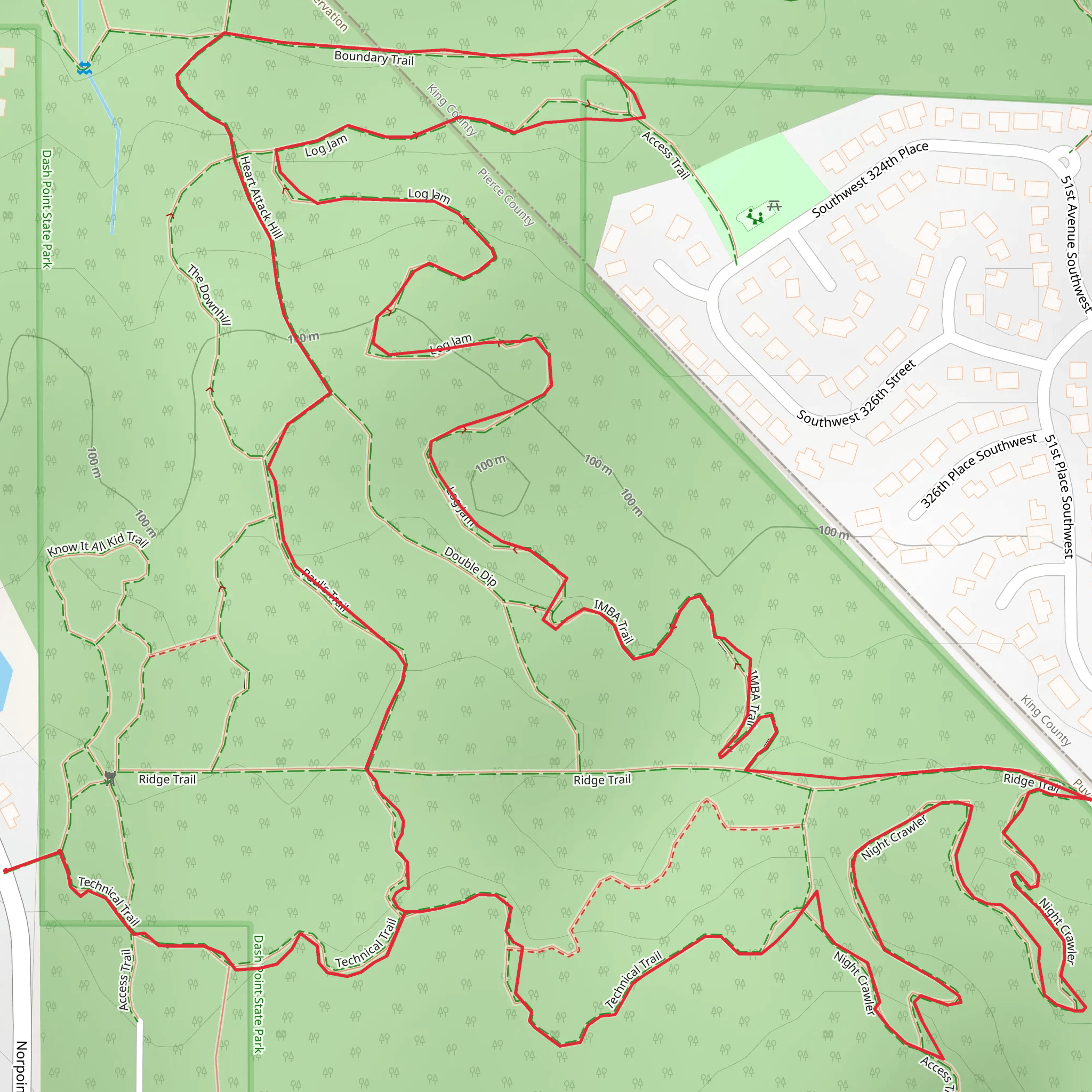 Paul's Trail and Night Crawler Loop mobile static map
