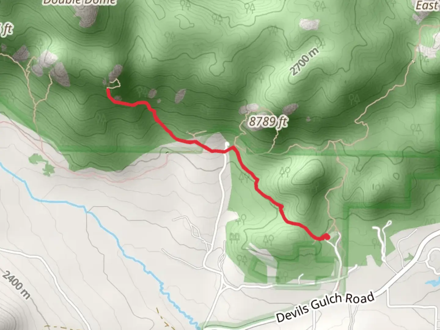 An image depicting the trail Batman - Checkerboard Rock Climbing Access via Lumpy Ridge Trail and its surrounding area.