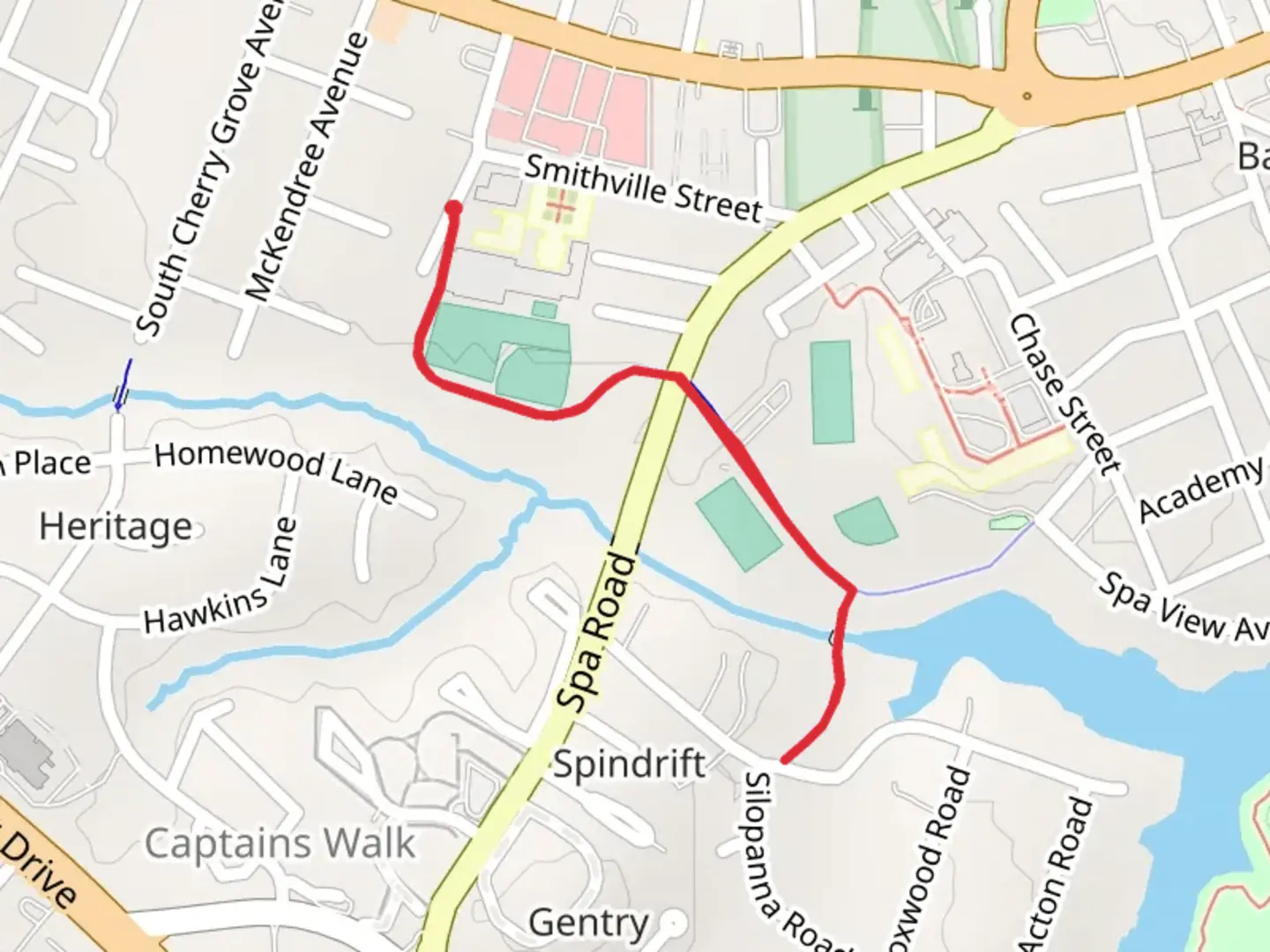 An image depicting the trail Spa Creek Trail and its surrounding area.